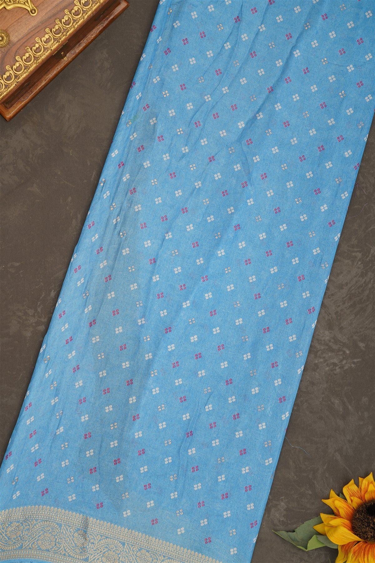 Fancy Georgette Light Blue Saree