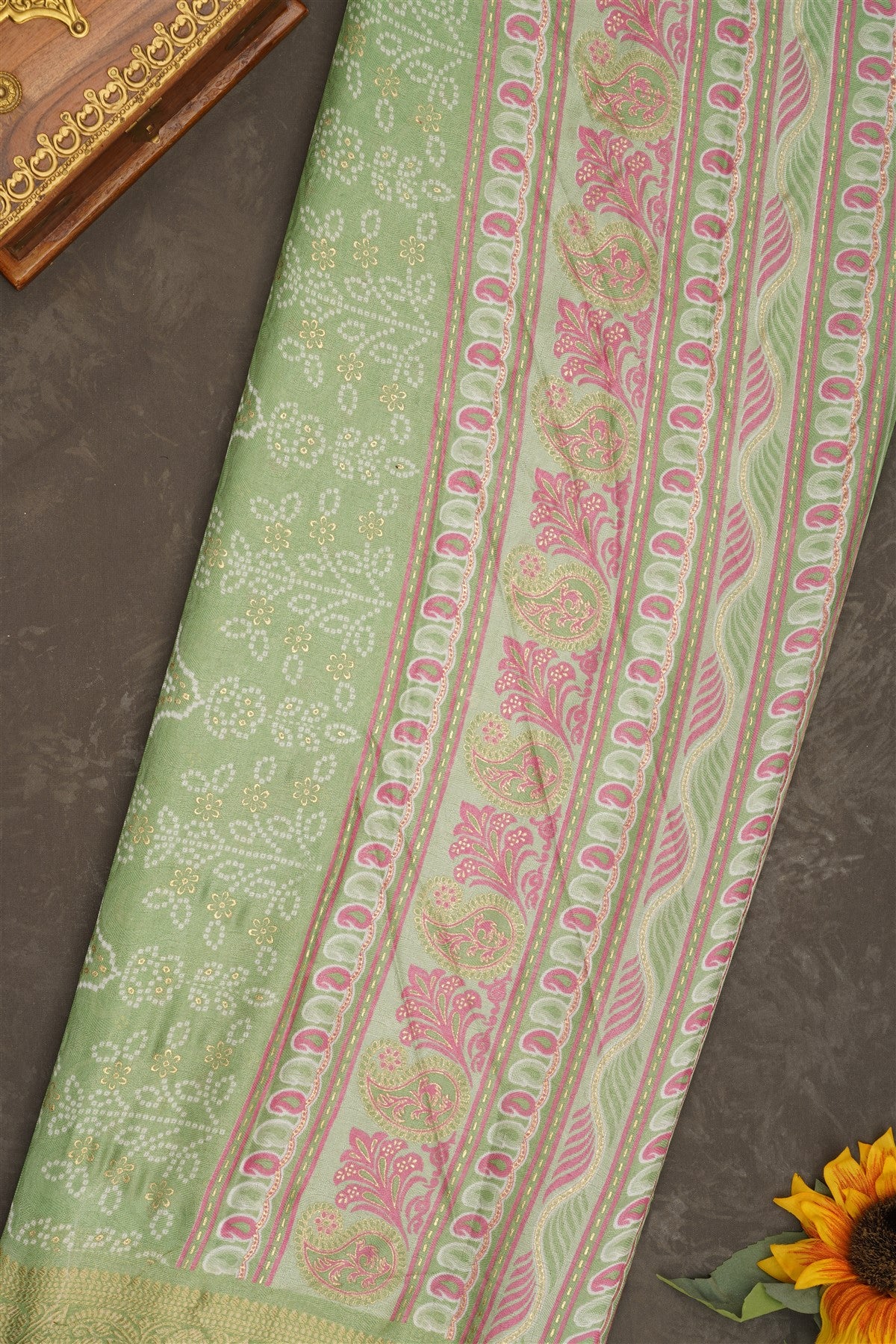 Fancy Georgette Light Green Saree