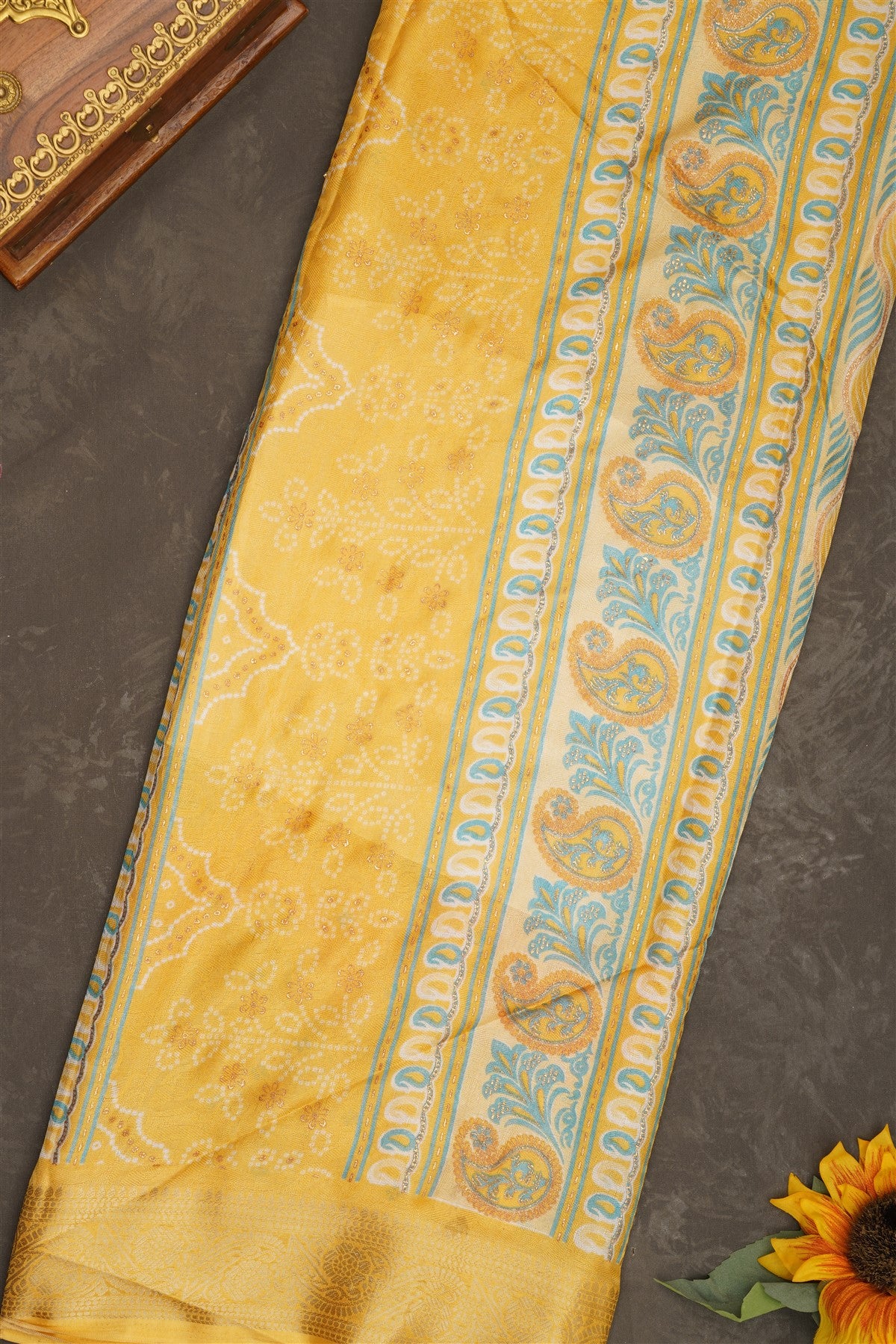 Fancy Georgette Light Yellow Saree