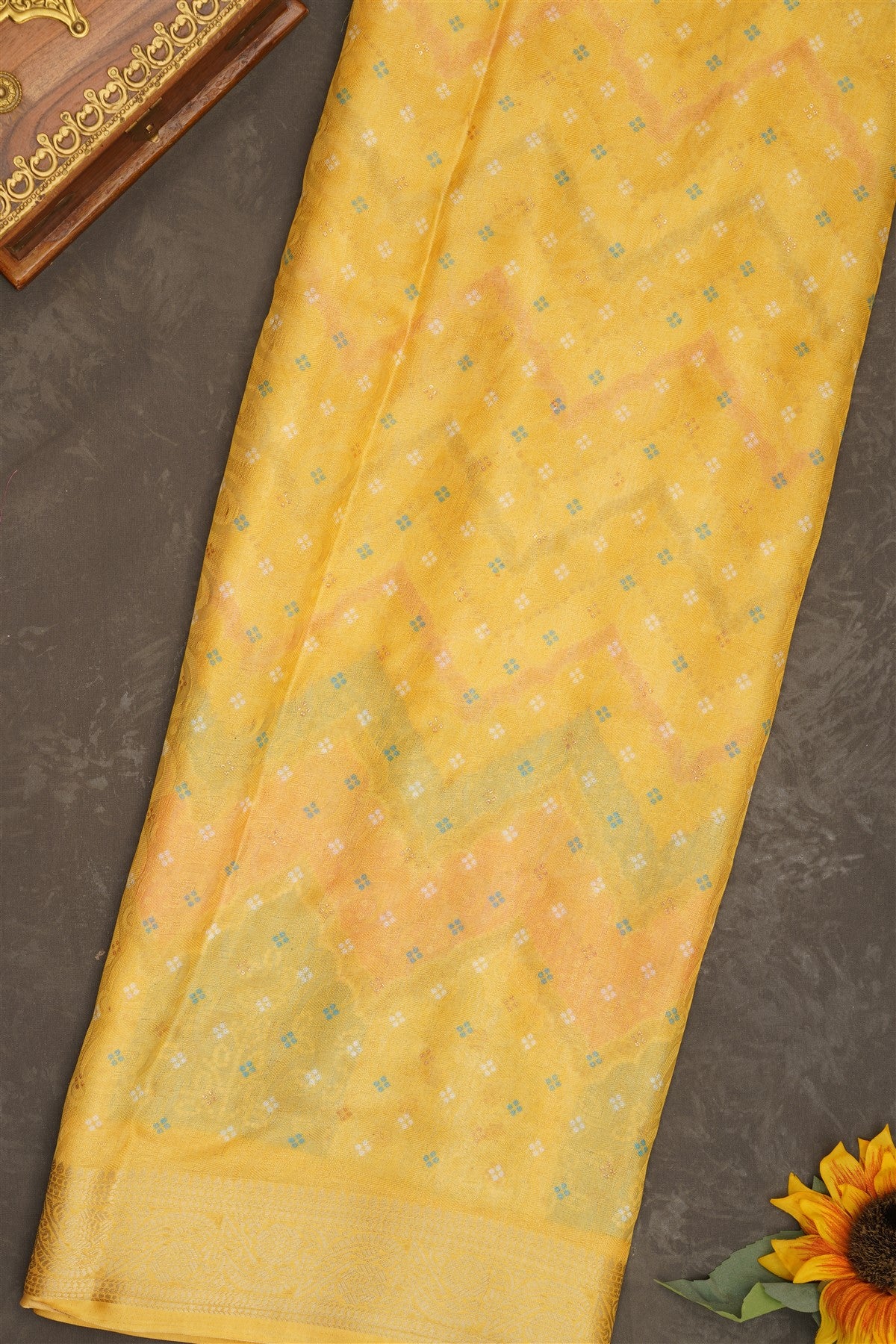 Fancy Georgette Light Yellow Saree