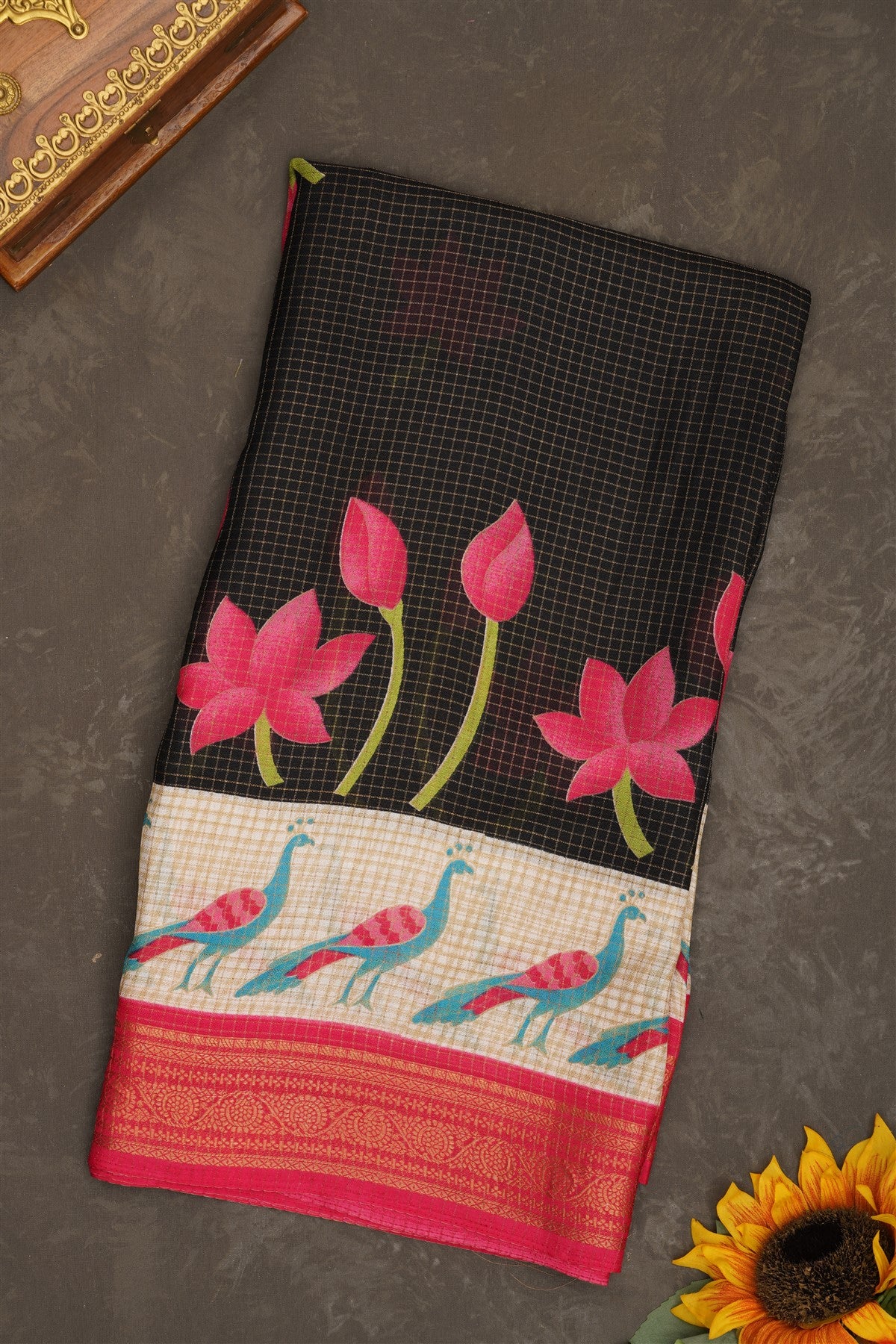 Fancy Georgette Black Saree