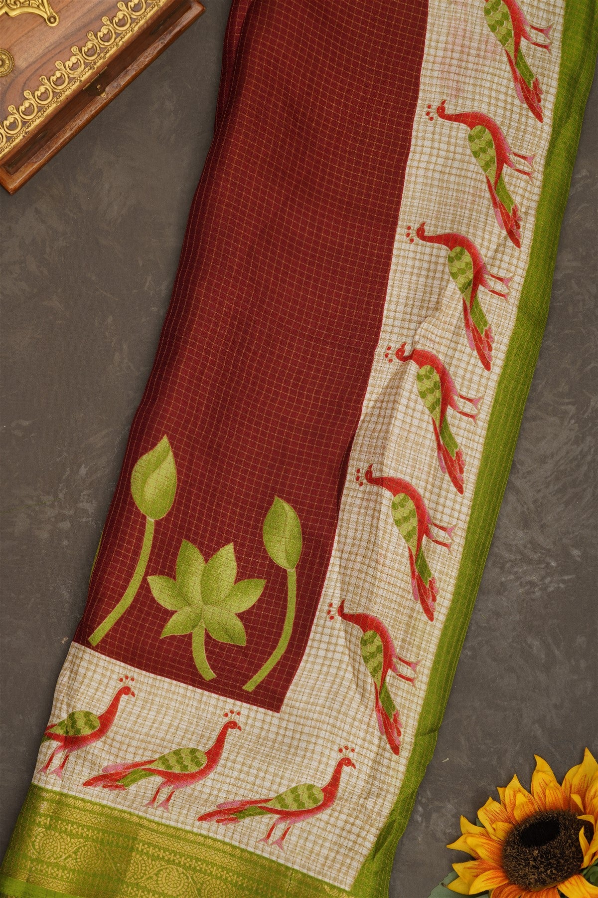 Fancy Georgette Maroon Saree