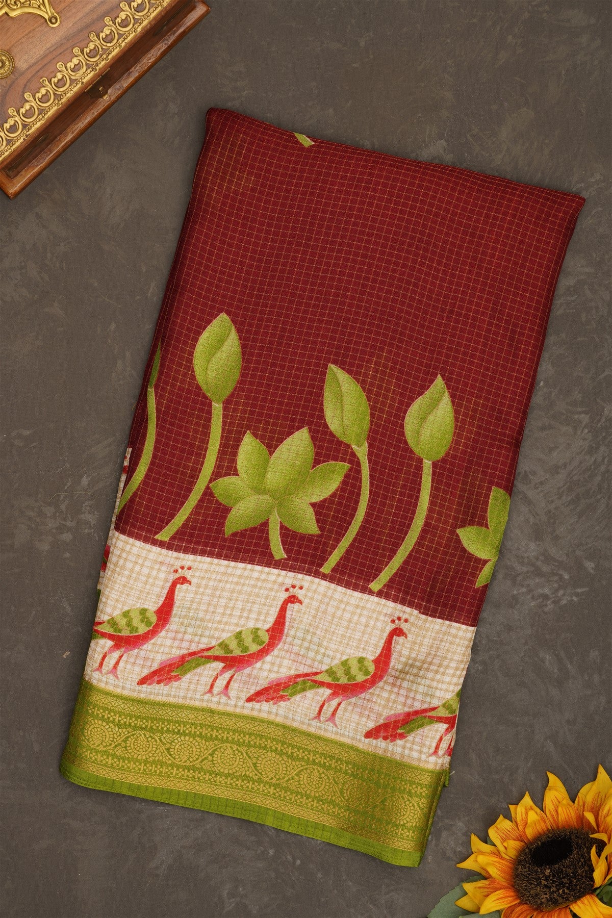 Fancy Georgette Maroon Saree