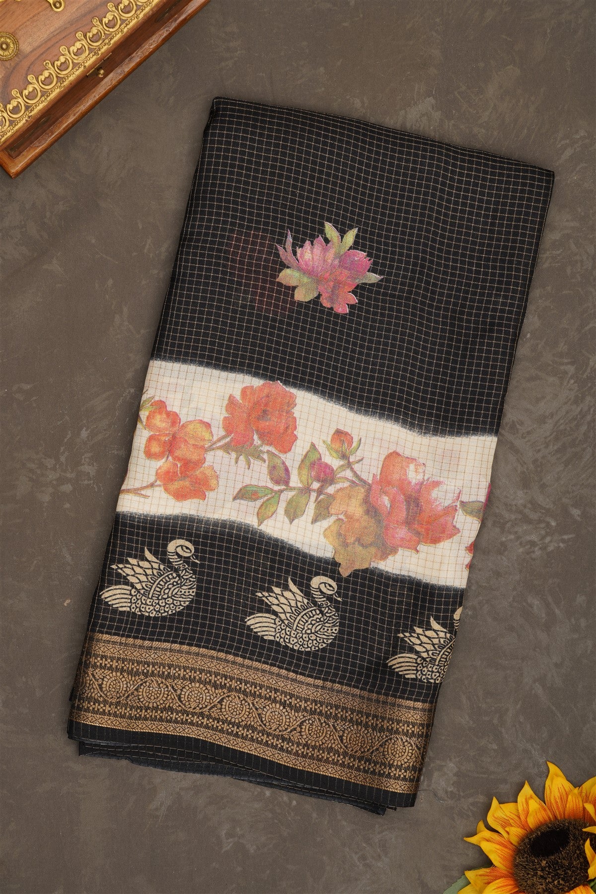 Fancy Georgette Black Saree