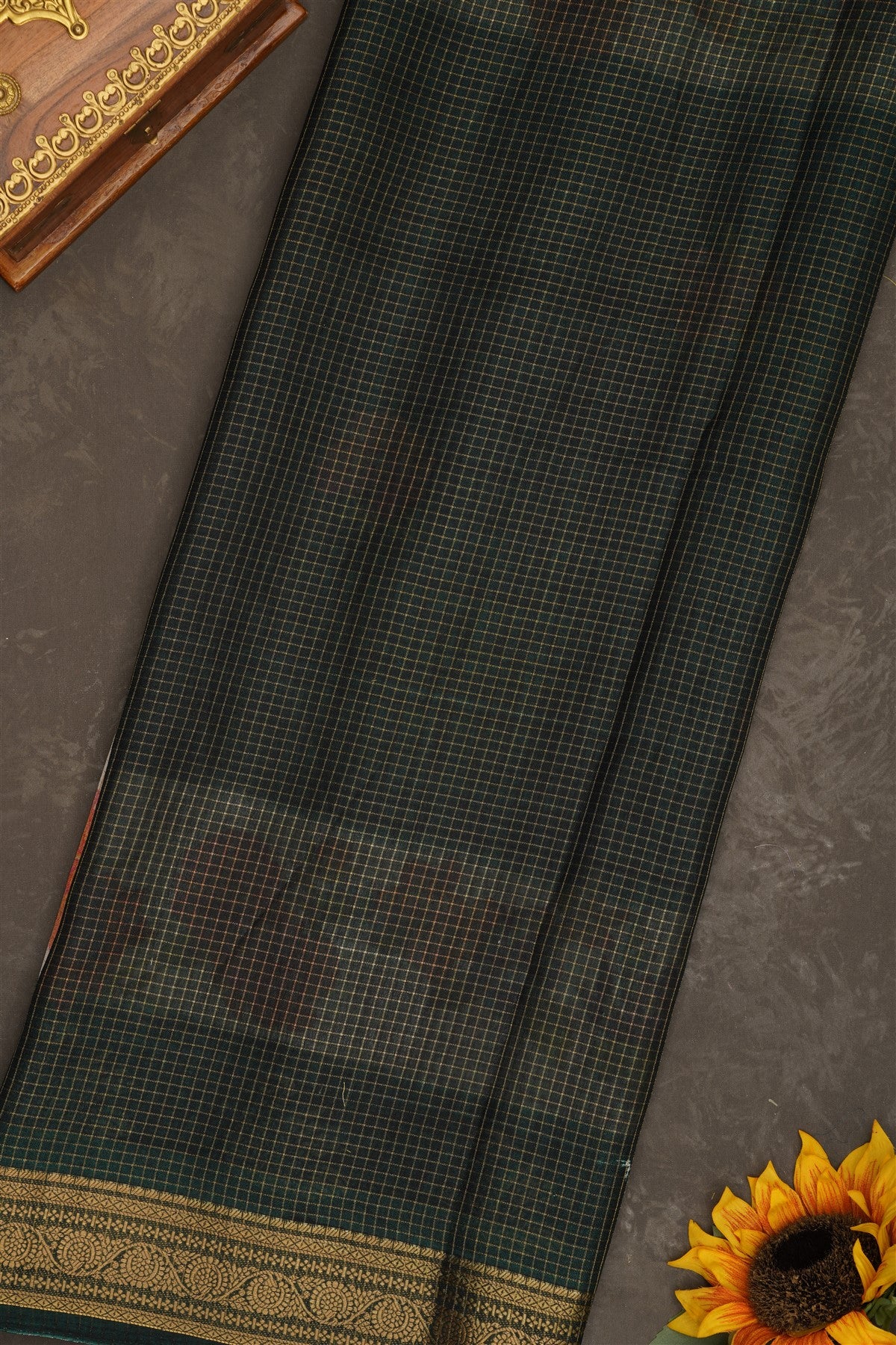 Fancy Georgette Dark Green Saree