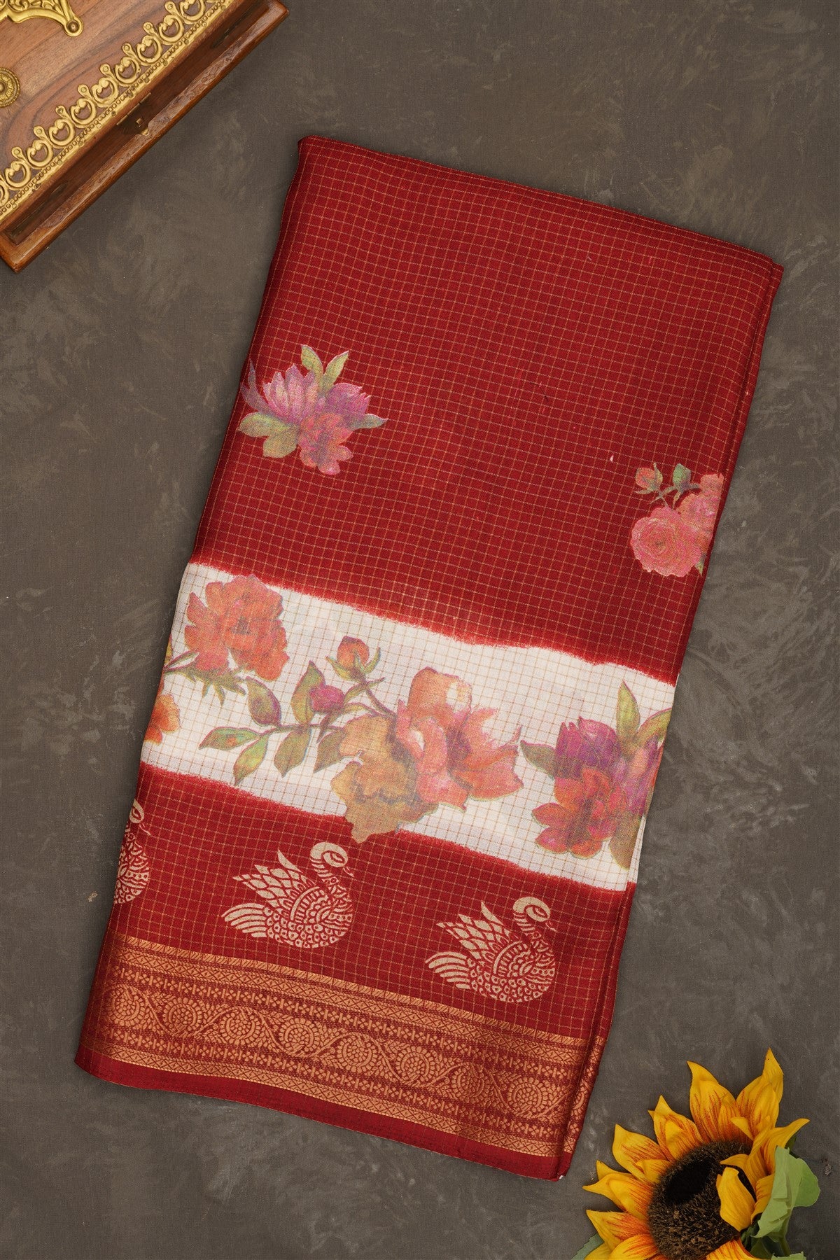 Fancy Georgette Maroon Saree