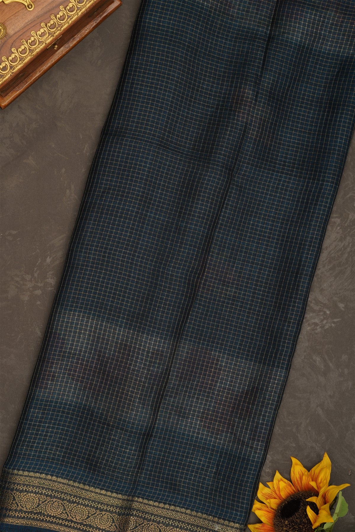 Fancy Georgette Peacock Blue Saree