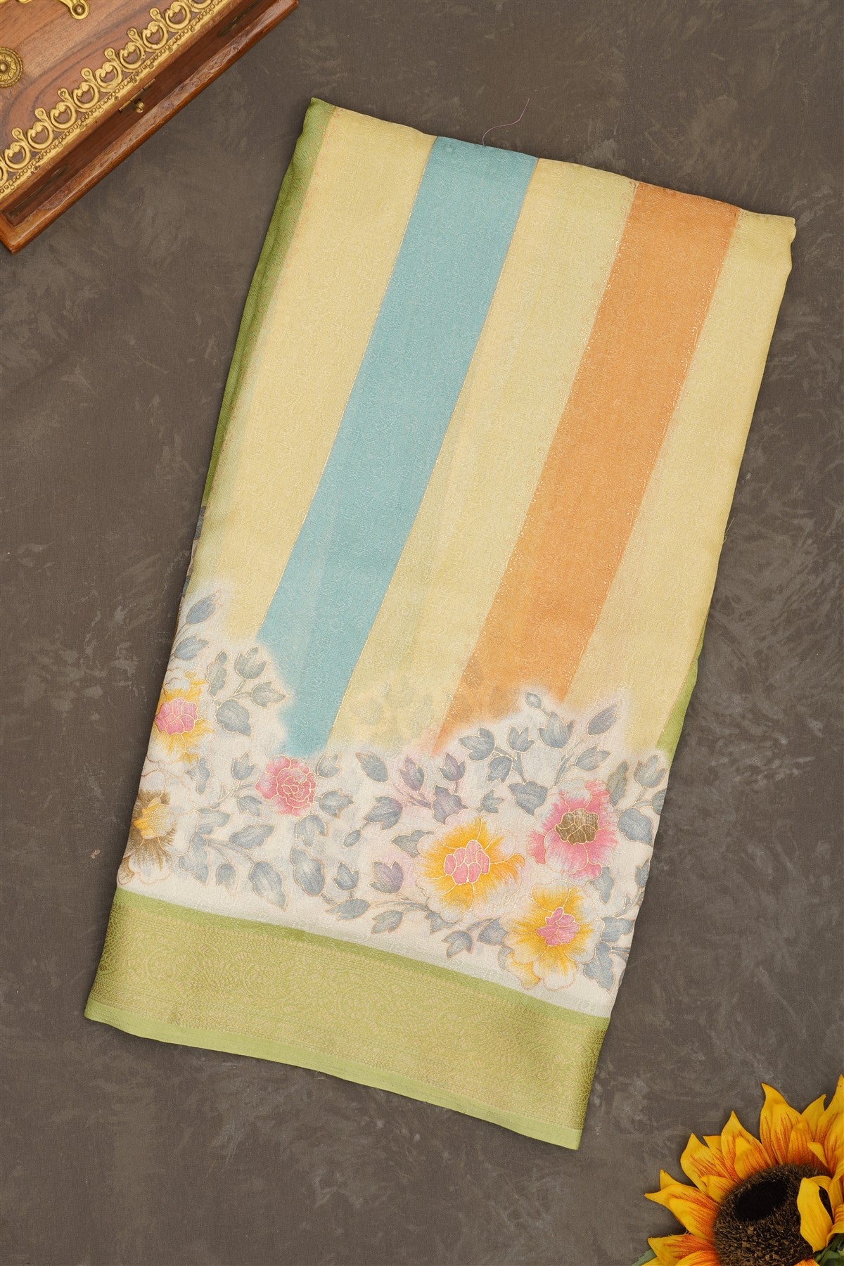 Fancy Georgette Multi Color Saree