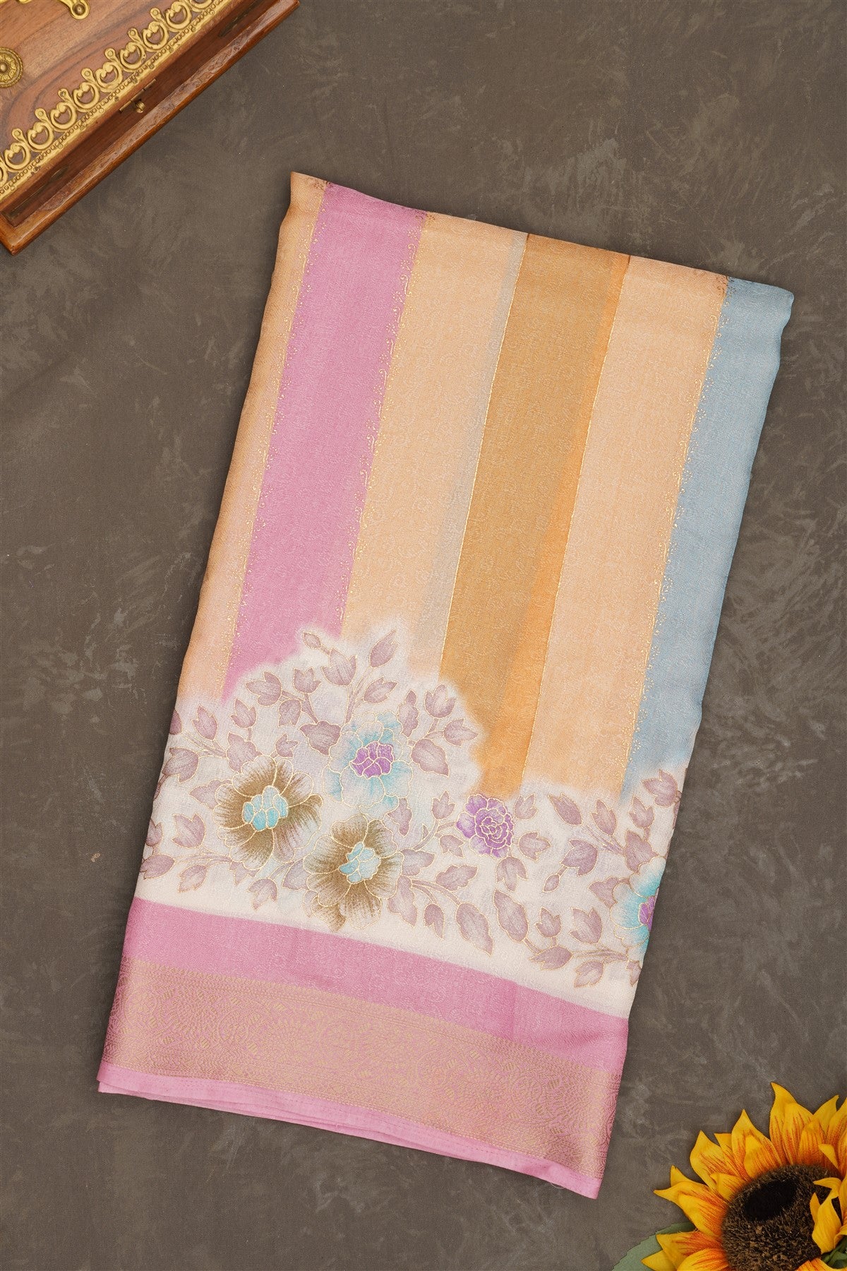 Fancy Georgette Multi Color Saree
