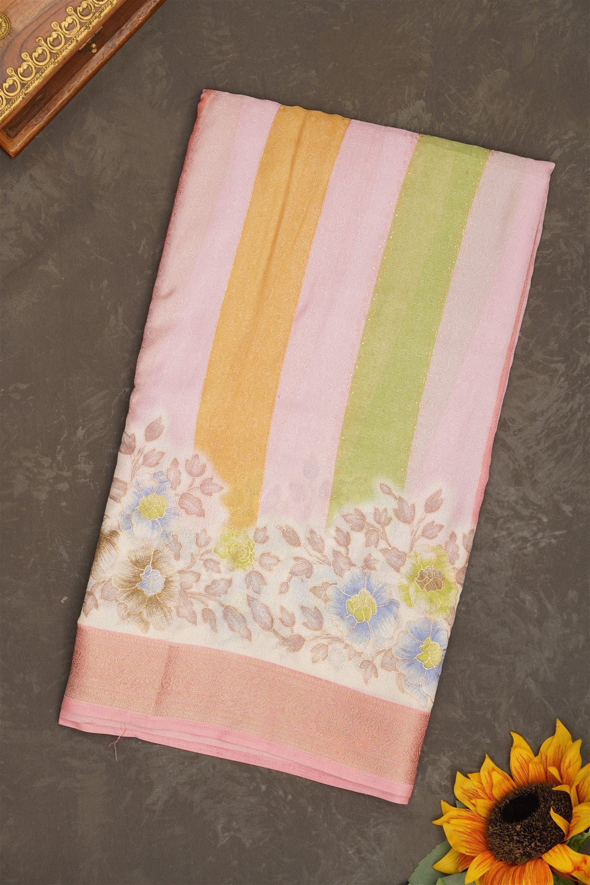 Fancy Georgette Multi Color Saree
