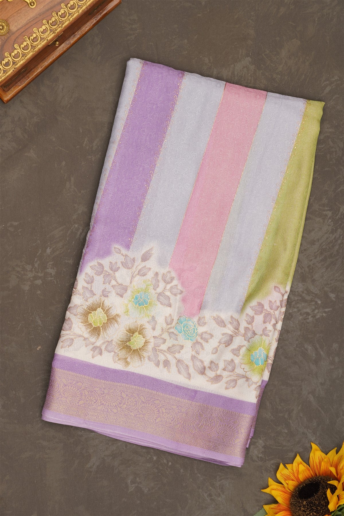 Fancy Georgette Multi Color Saree
