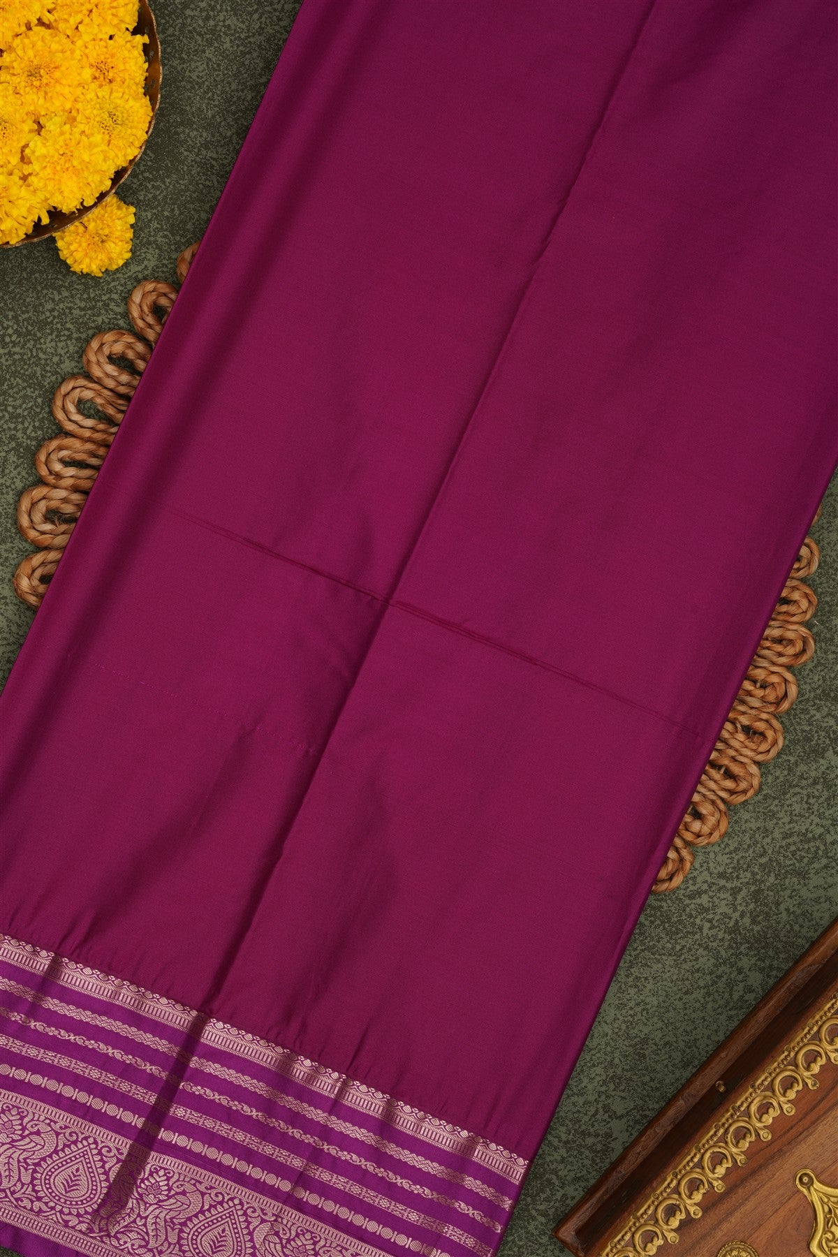 Semi Pattu Silk Blend Black Saree