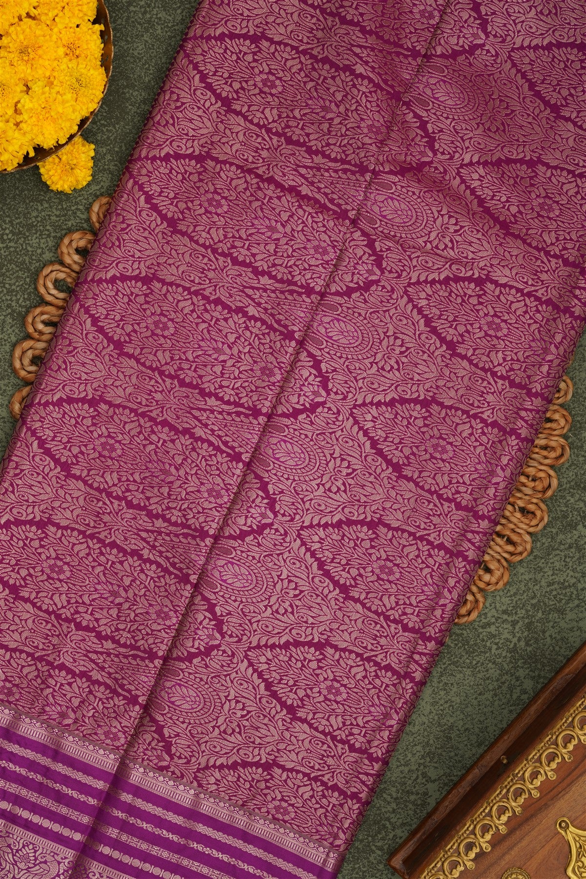 Semi Pattu Silk Blend Black Saree