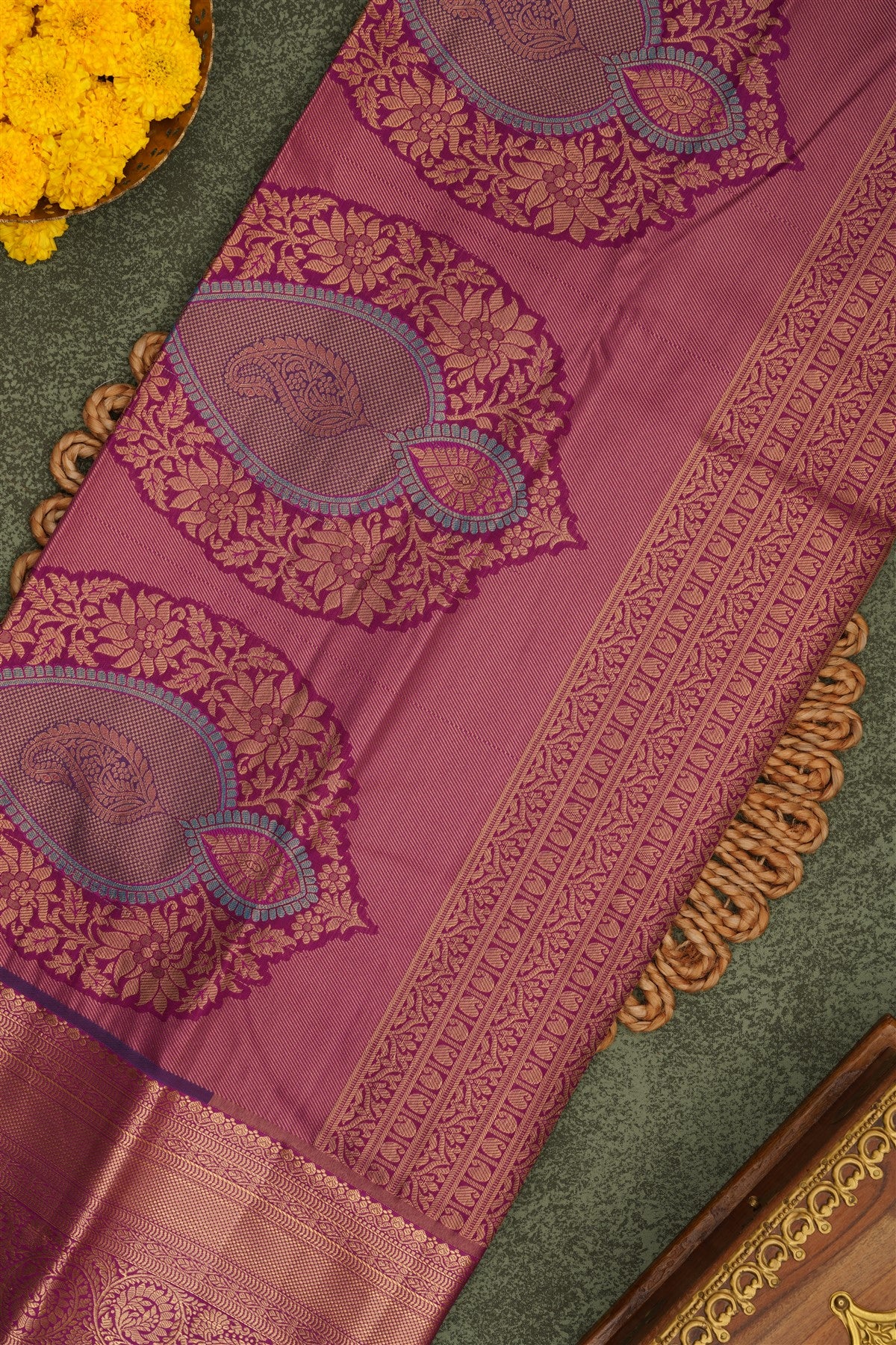 Semi Pattu Silk Blend Blue Saree