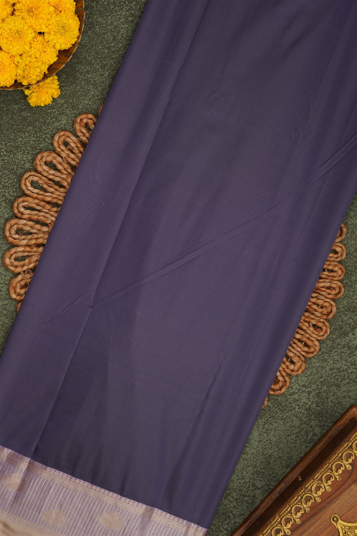 Semi Pattu Silk Blend Green Saree