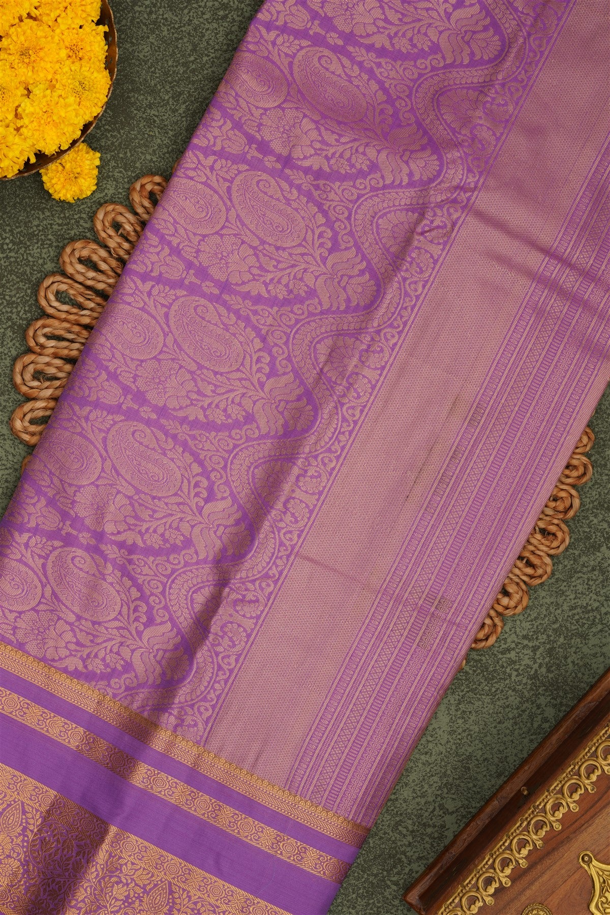 Semi Pattu Silk Blend Magenta Saree