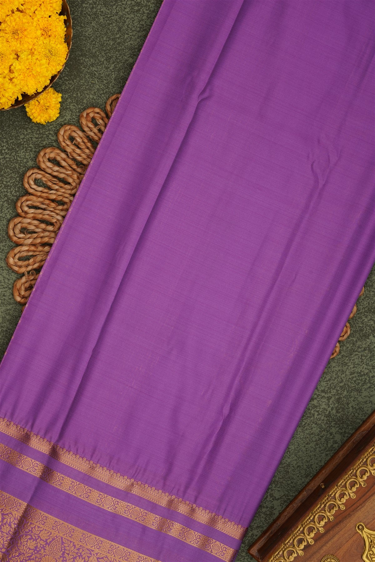 Semi Pattu Silk Blend Magenta Saree