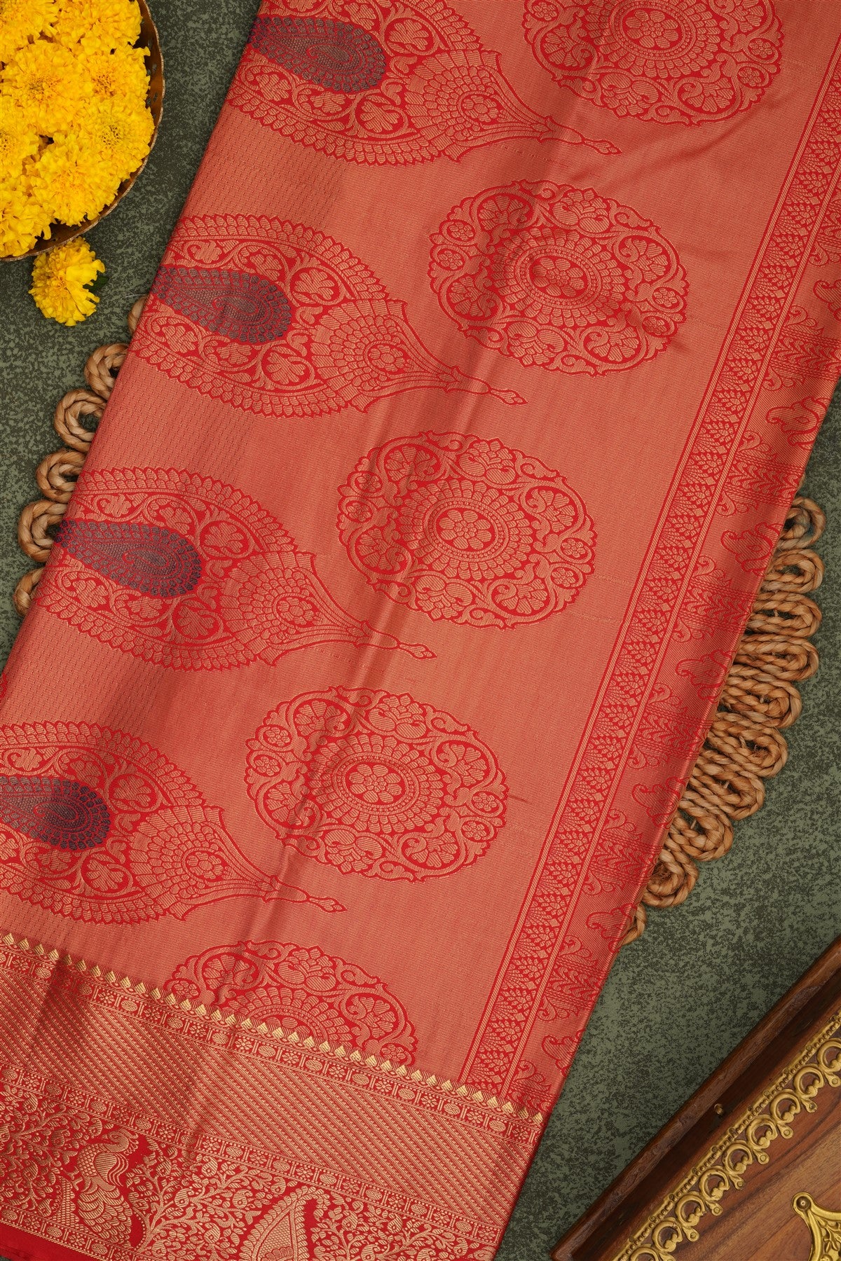 Semi Pattu Silk Blend Navy Blue Saree