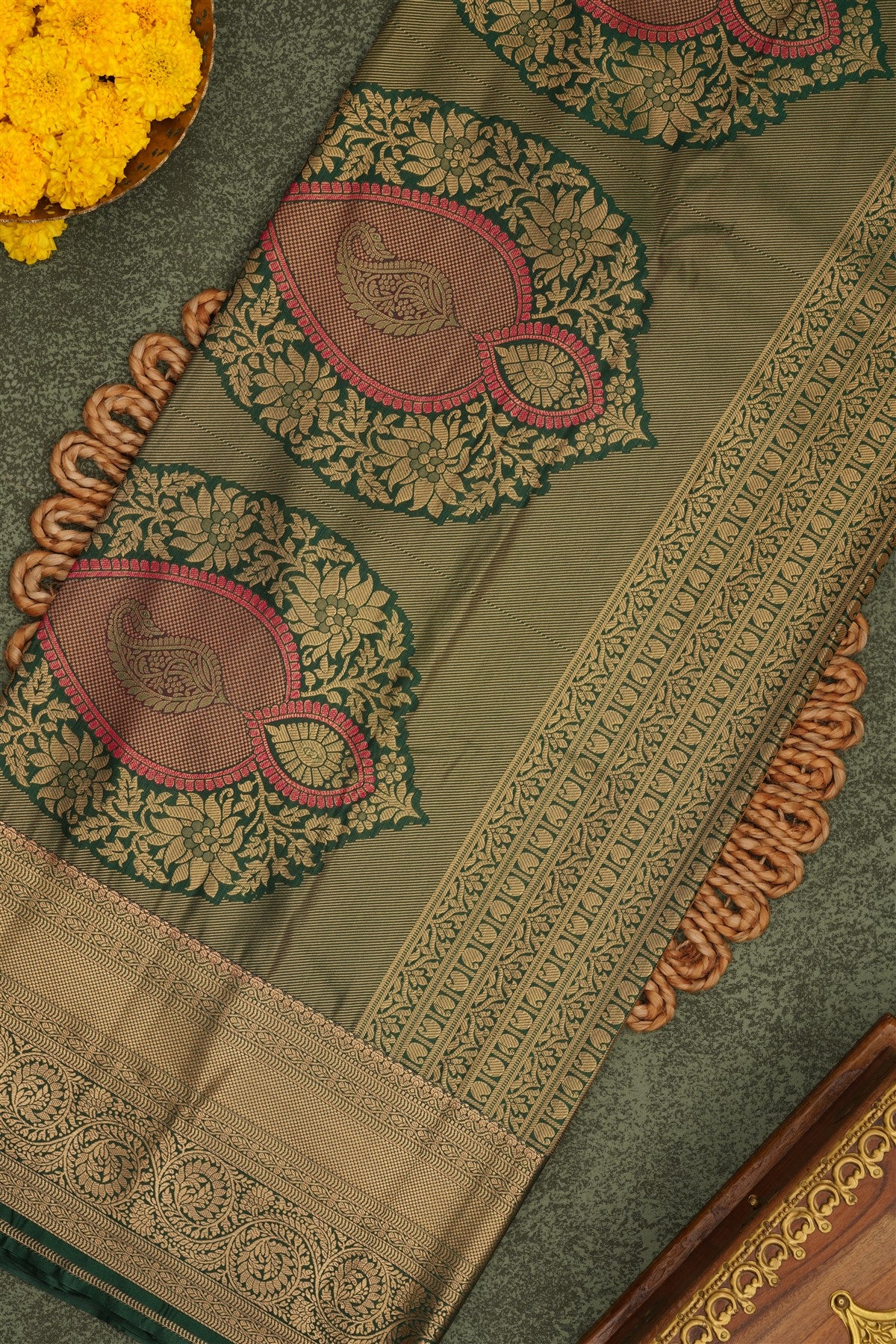 Semi Pattu Silk Blend Dual Shade Saree