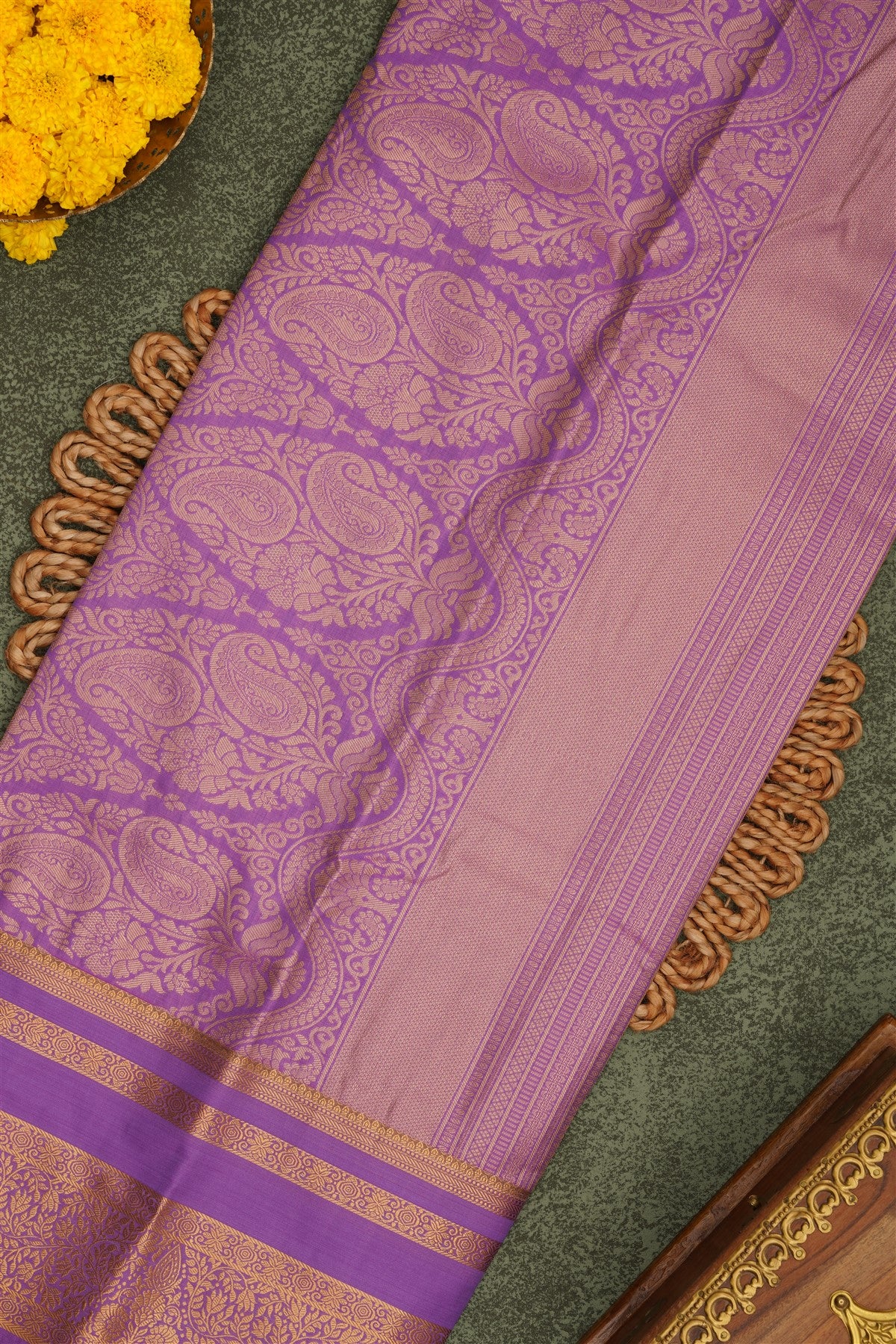 Semi Pattu Silk Blend Pink Saree