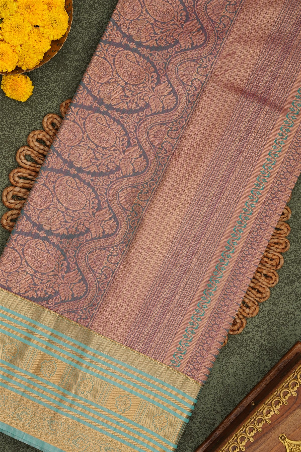 Semi Pattu Silk Blend Purple Saree