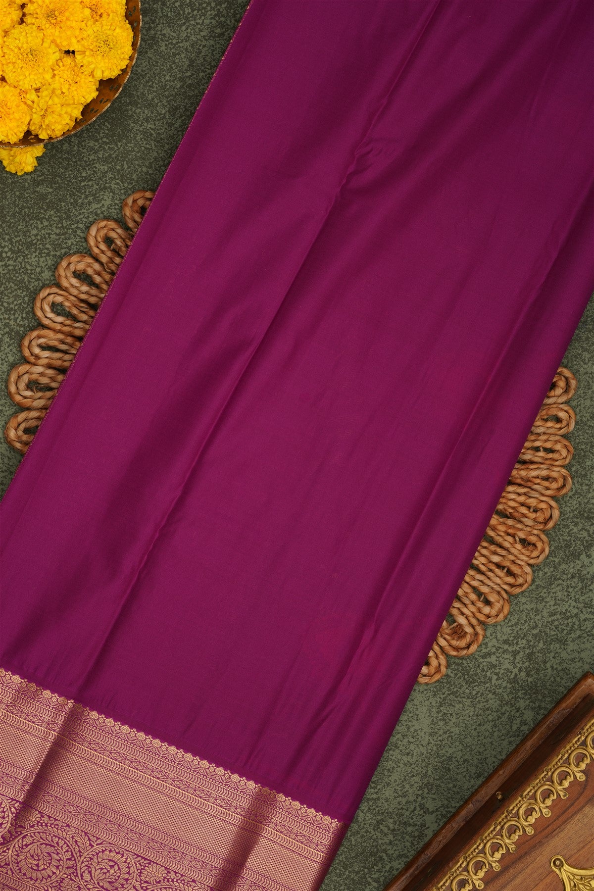 Semi Pattu Silk Blend Red Saree