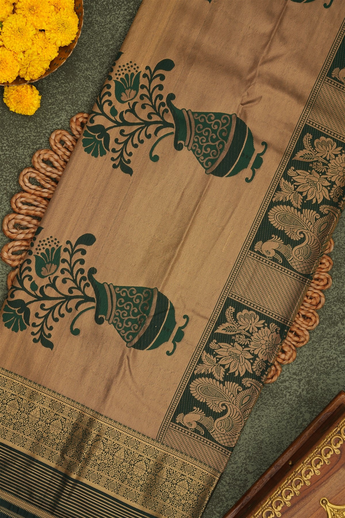 Semi Pattu Silk Blend Light Green Saree