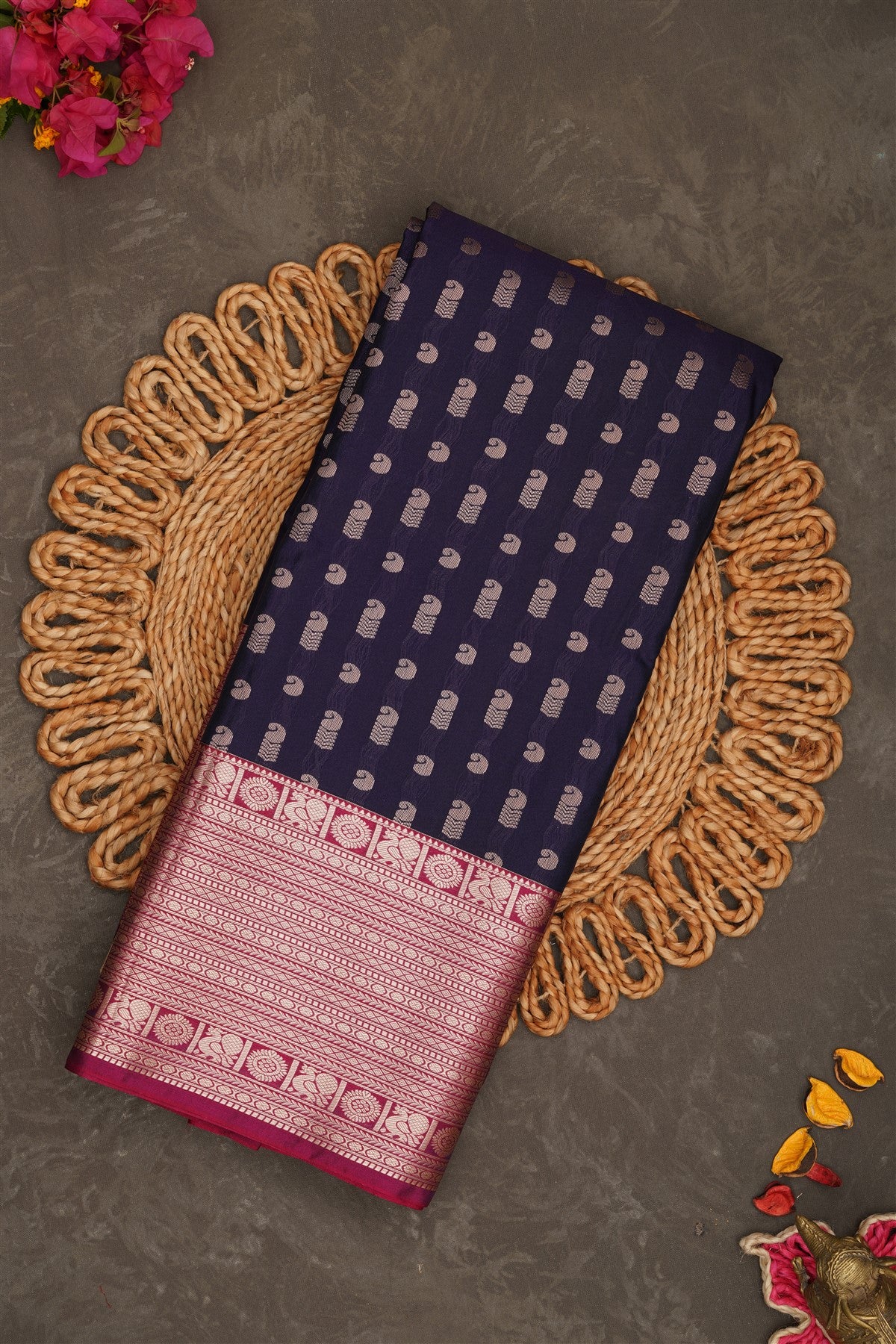 Semi Pattu Silk Dark Blue Saree