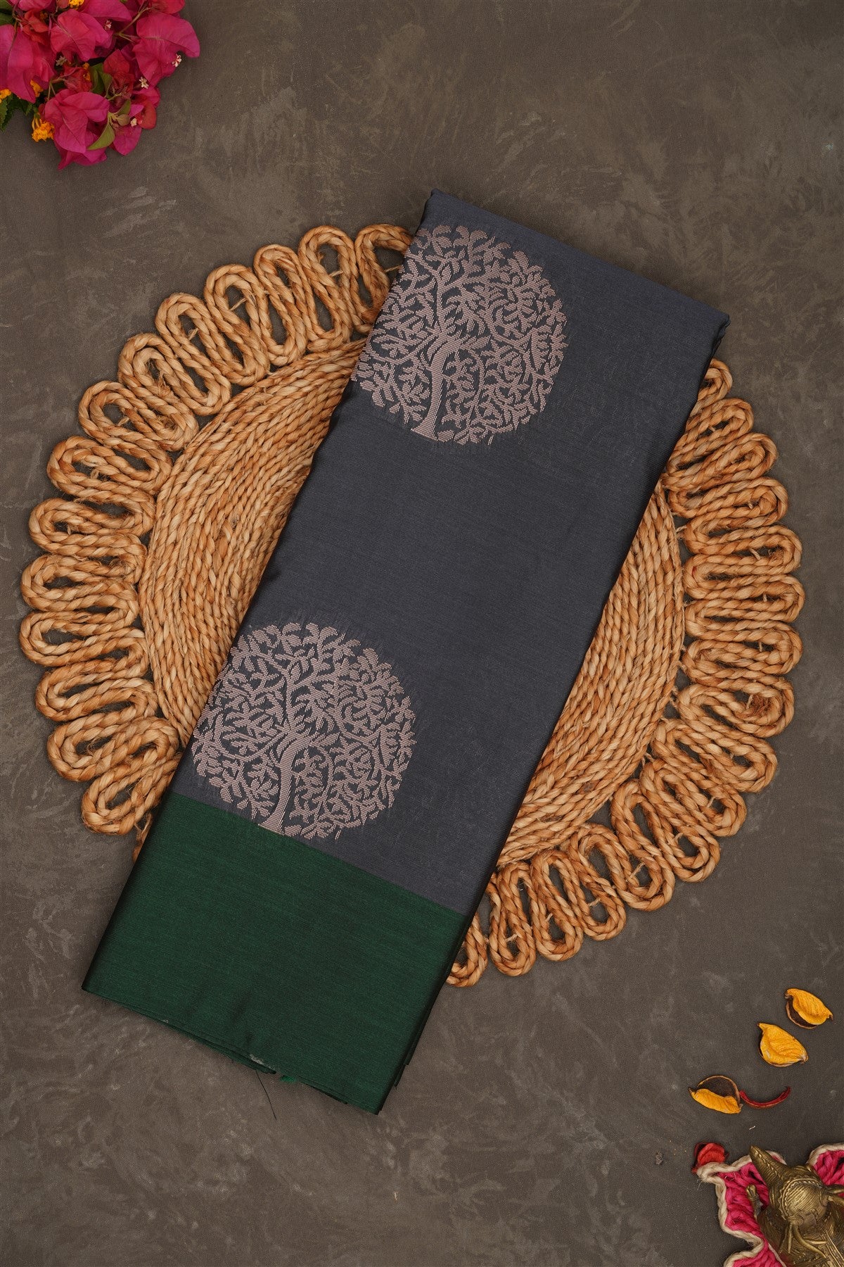 Semi Pattu Silk Grey Saree