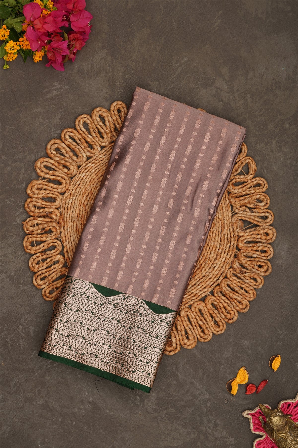 Semi Pattu Silk Light Grey Saree