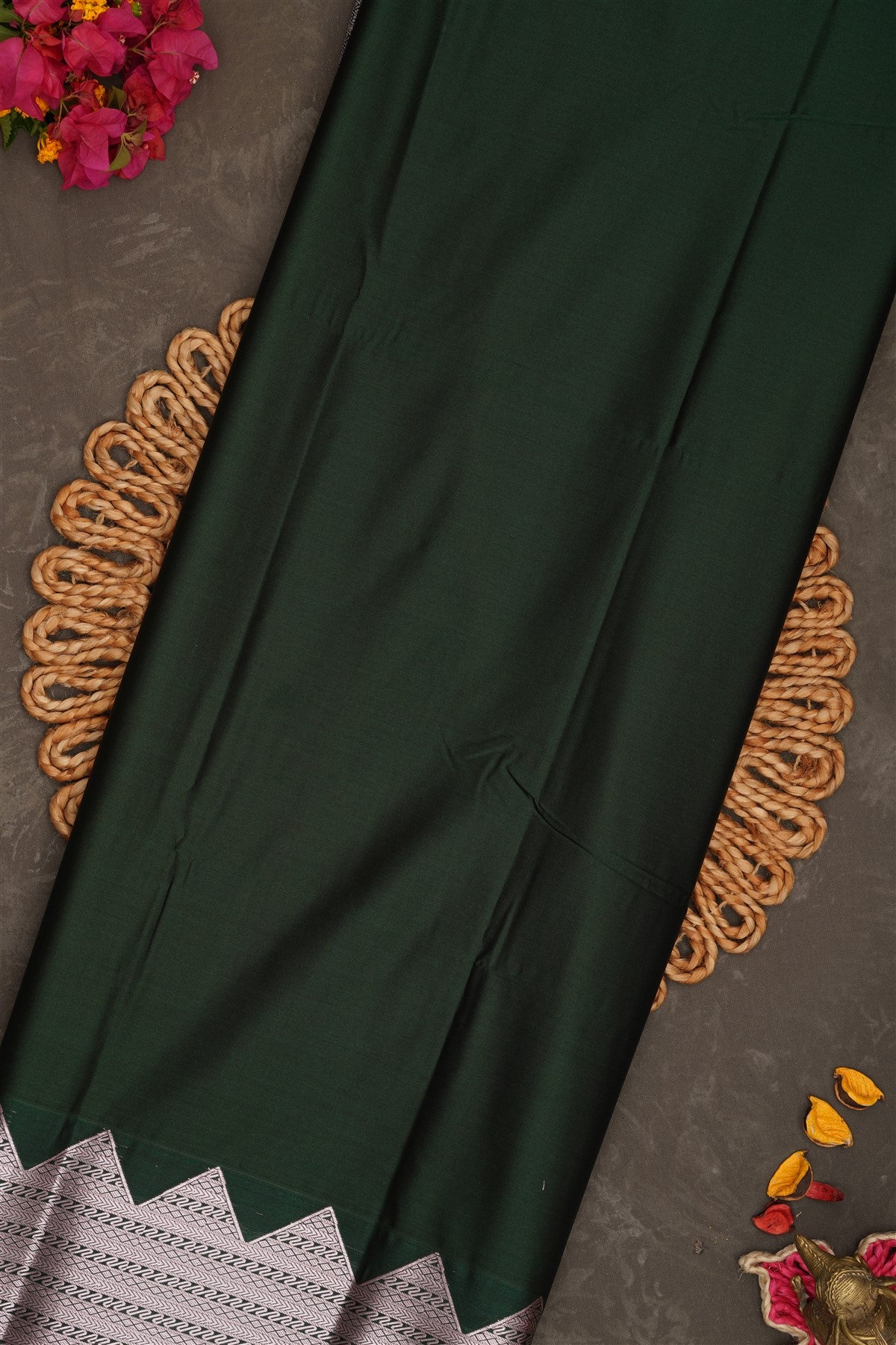 Semi Pattu Silk Marron Saree