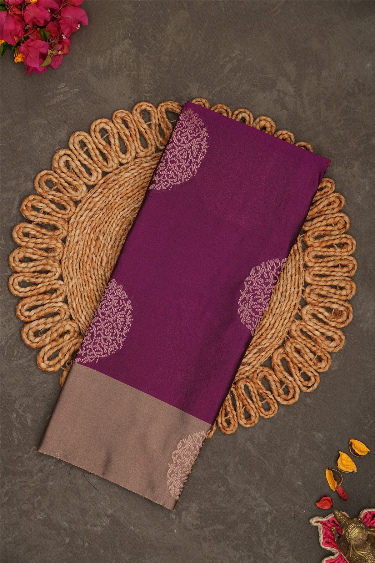 Semi Pattu Silk Purple Saree