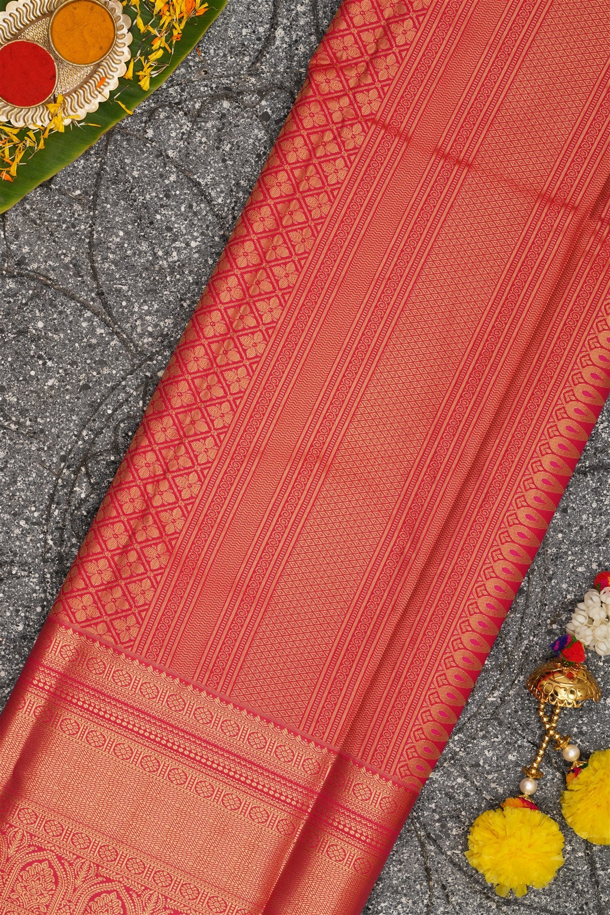 Semi Kanchipuram Silk Green Saree