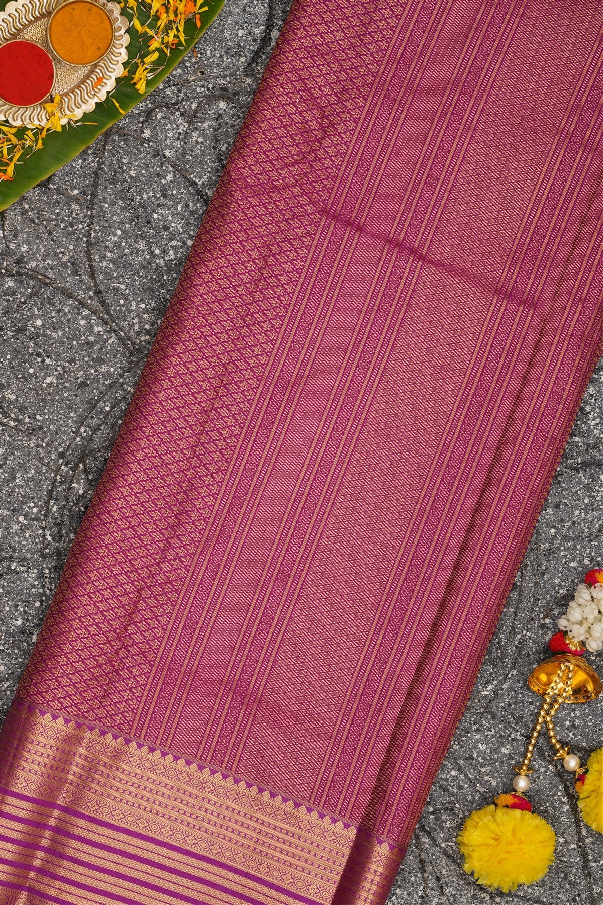 Semi Kanchipuram Silk Grey Saree