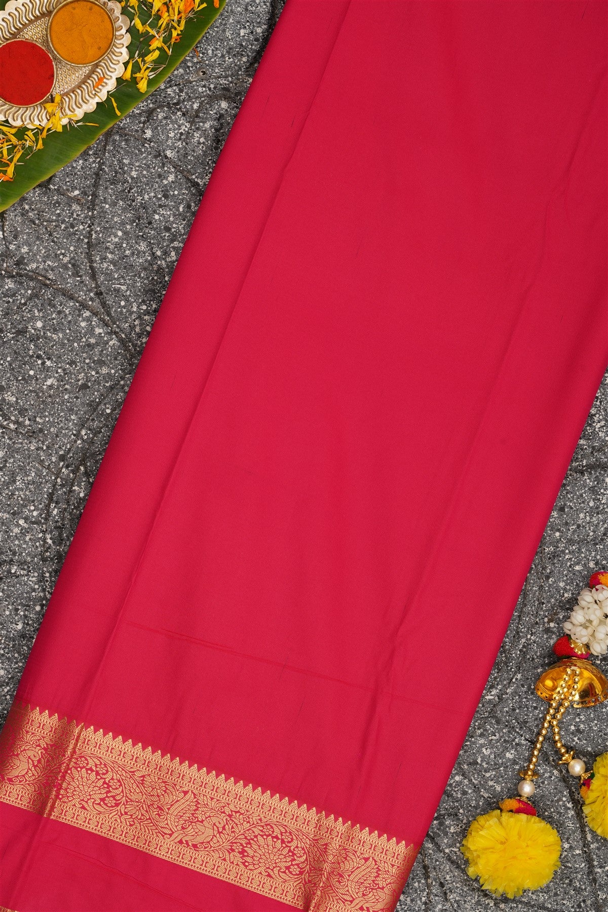 Semi Kanchipuram Silk Yellow Saree