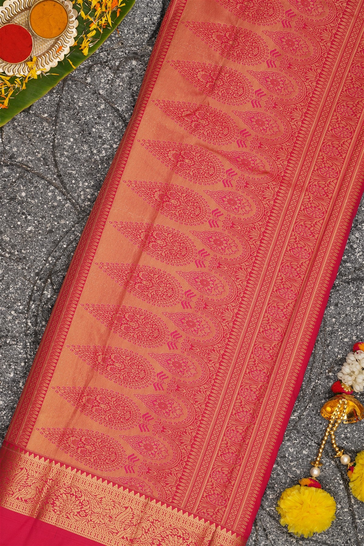 Semi Kanchipuram Silk Yellow Saree