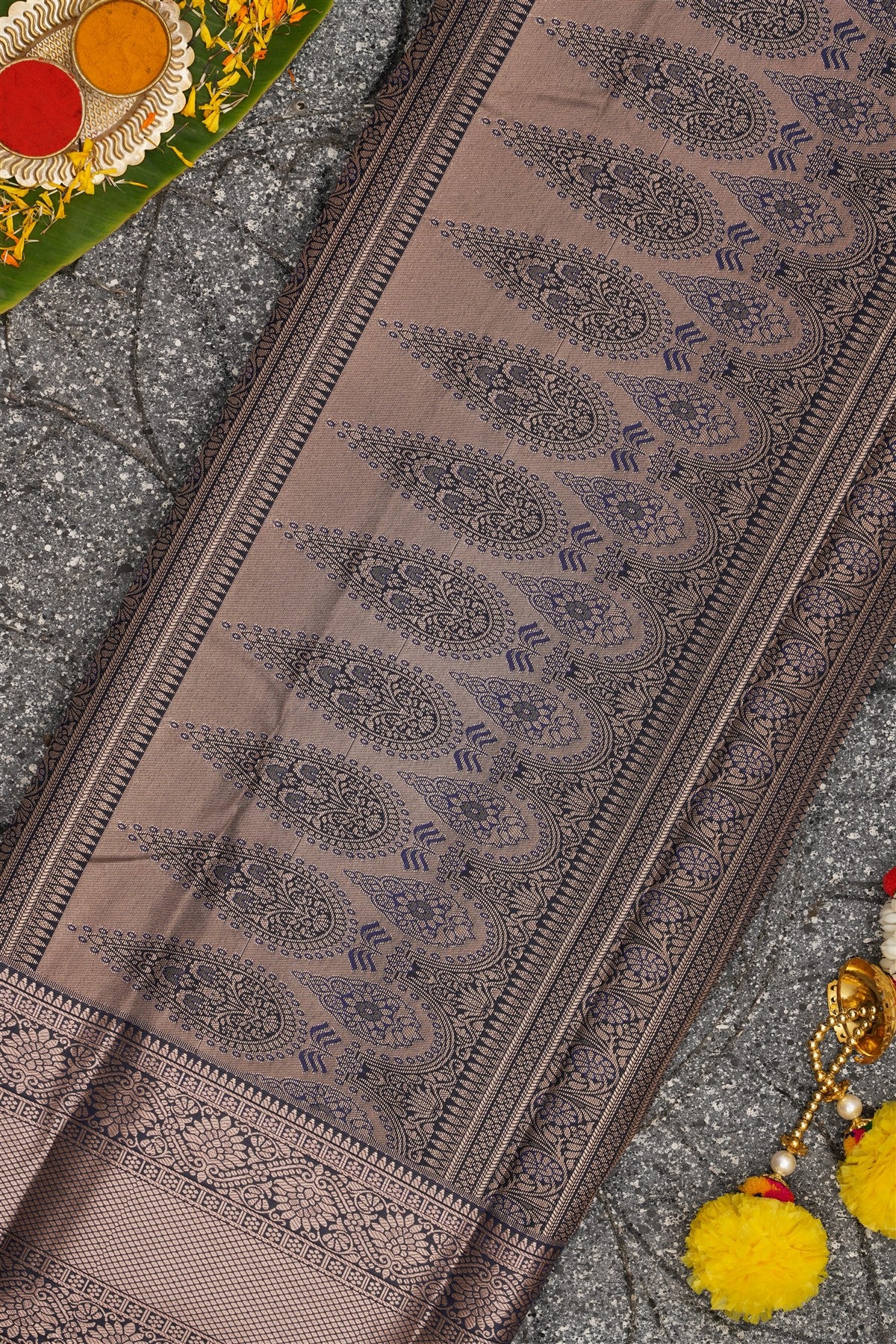Semi Kanchipuram Silk Coral Saree