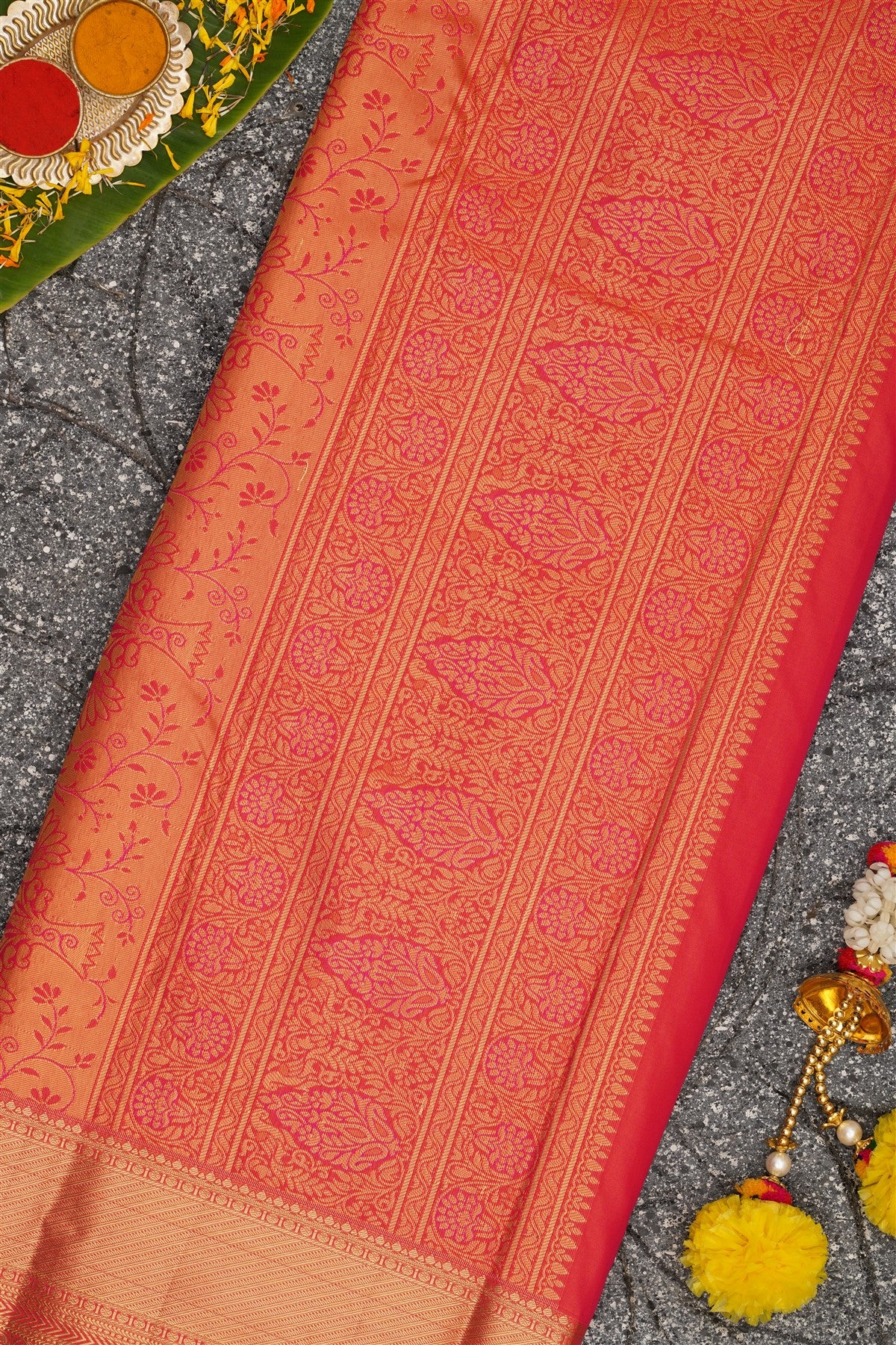 Semi Kanchipuram Silk Parrot Green Saree