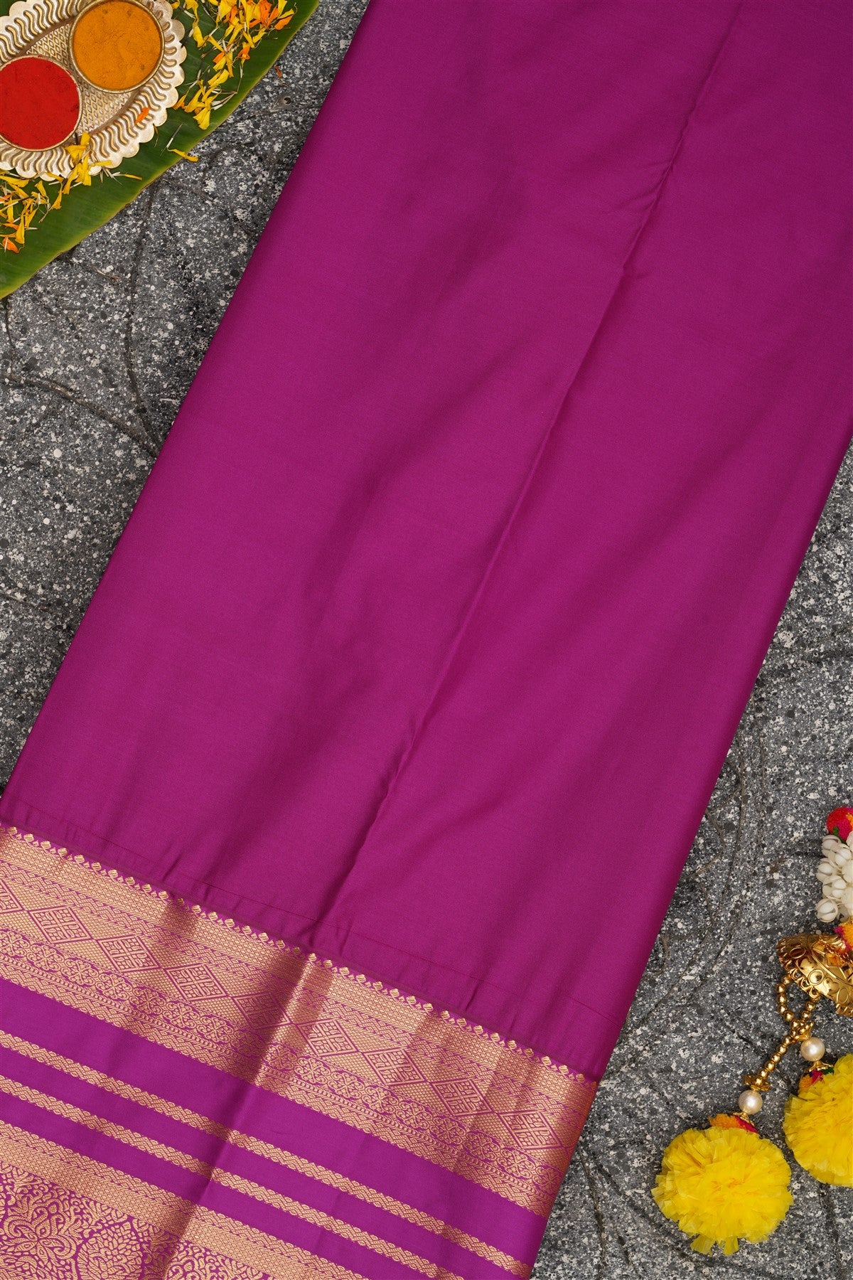 Semi Kanchipuram Silk Yellow Saree