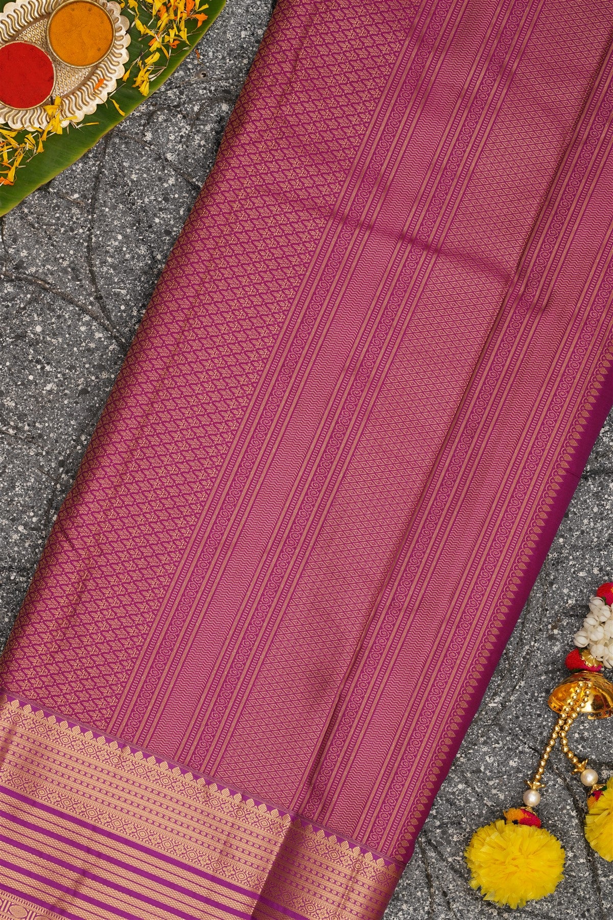 Semi Kanchipuram Silk Green Saree