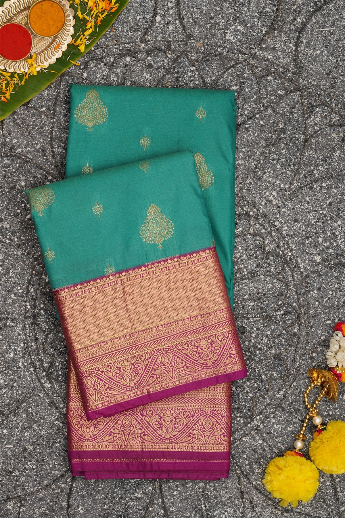 Semi Kanchipuram Silk Light Green Saree