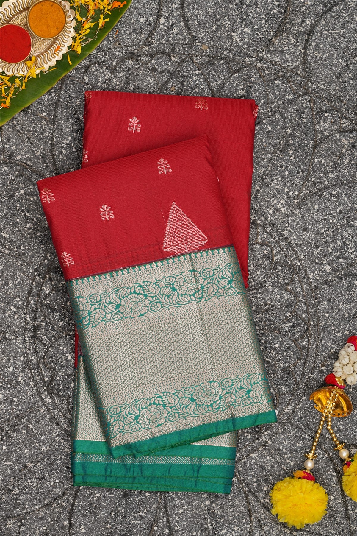Semi Kanchipuram Silk Maroon Saree