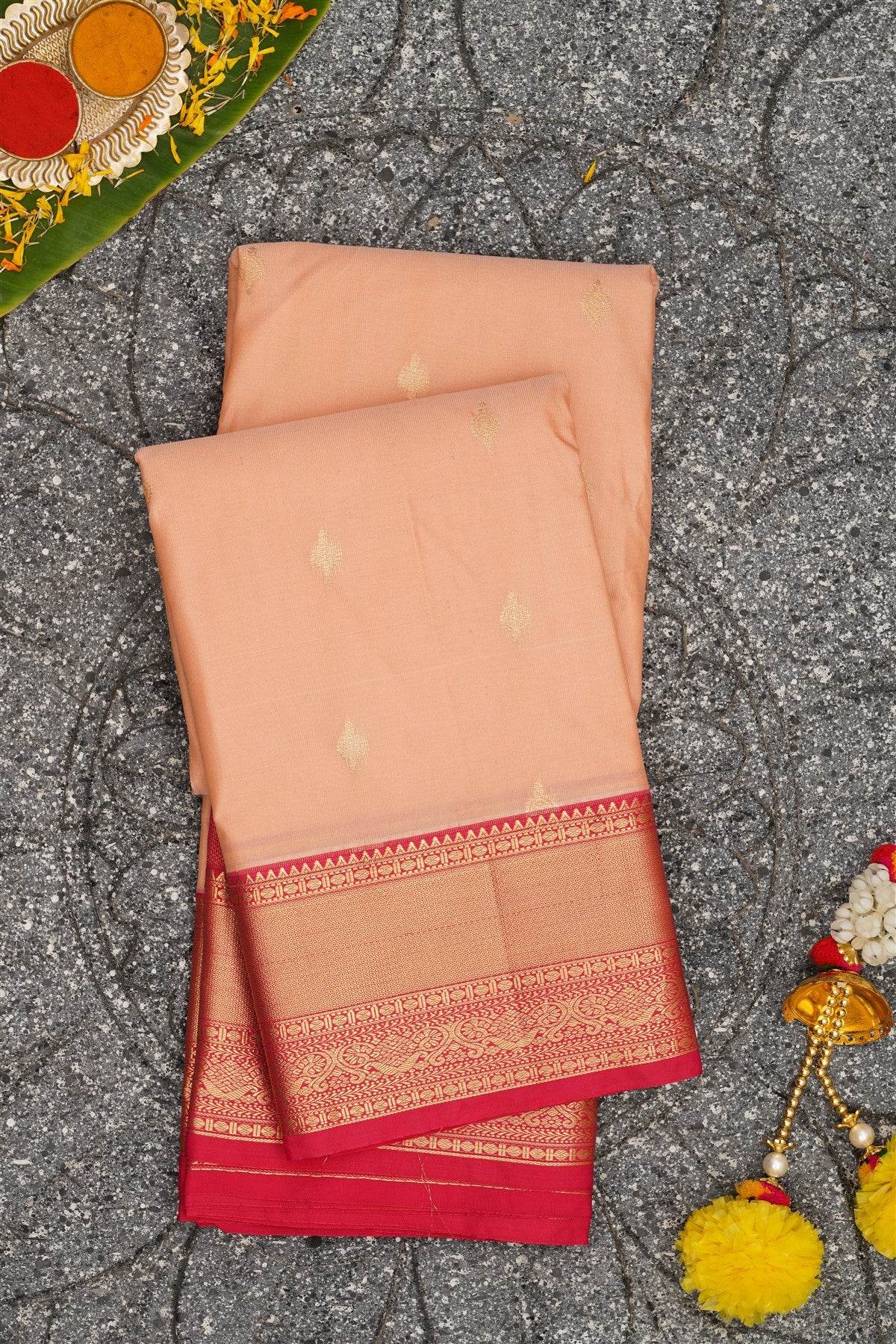 Semi Kanchipuram Silk Sandle Saree