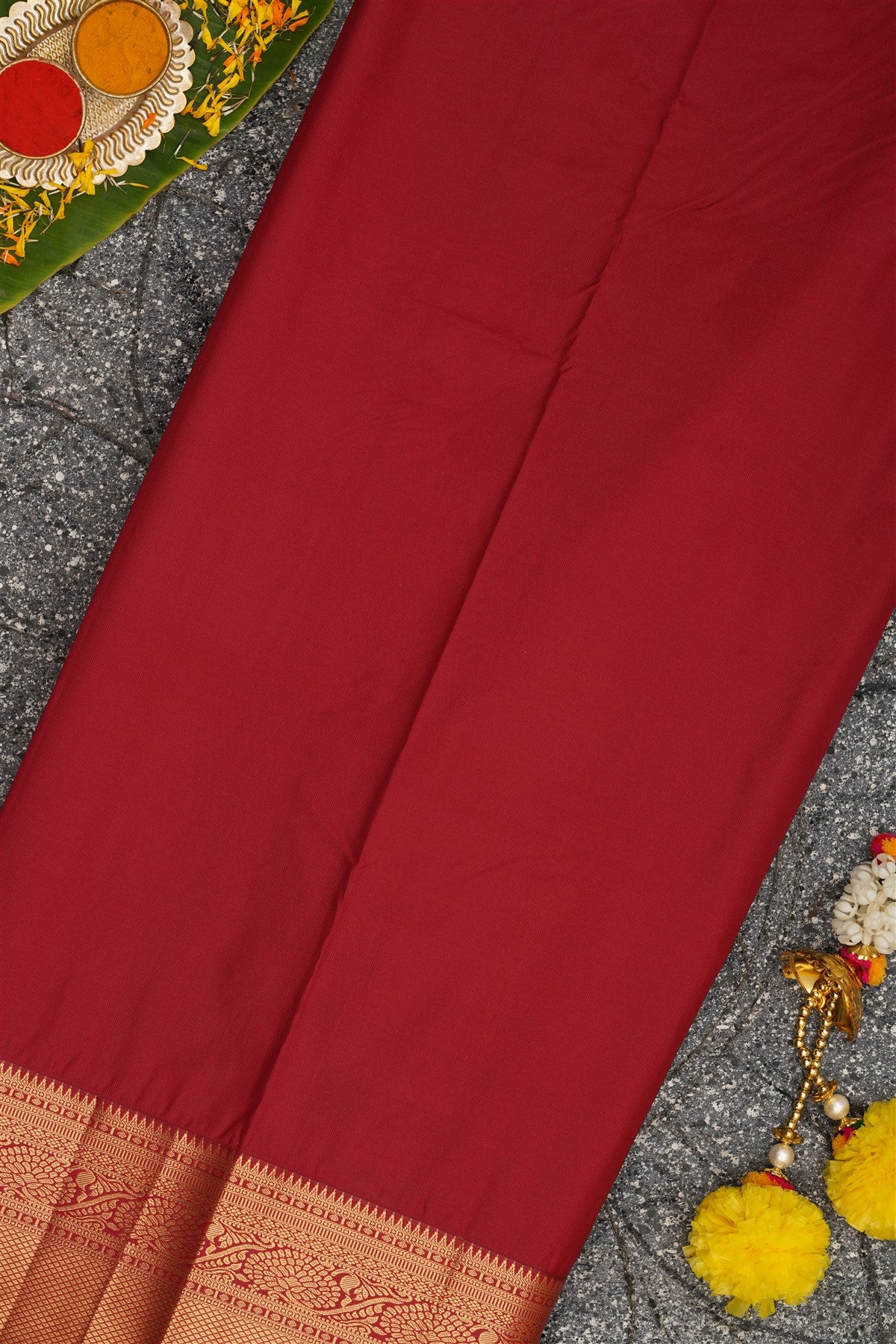 Semi Kanchipuram Silk Yellow Saree
