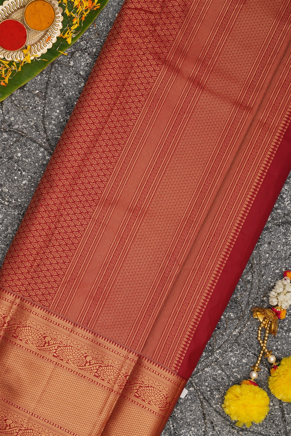 Semi Kanchipuram Silk Yellow Saree