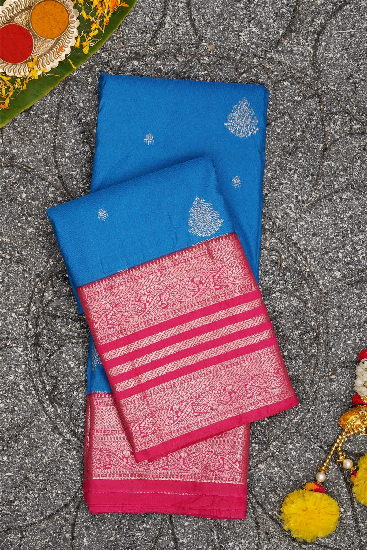 Semi Kanchipuram Silk Blue Saree
