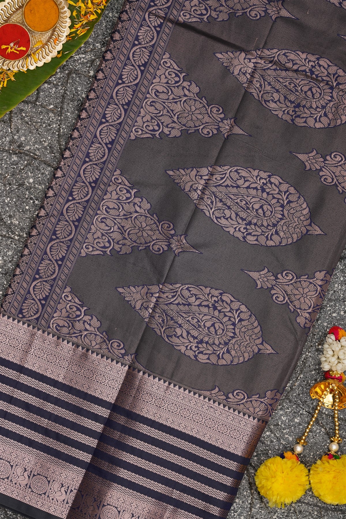 Semi Kanchipuram Silk Green Saree