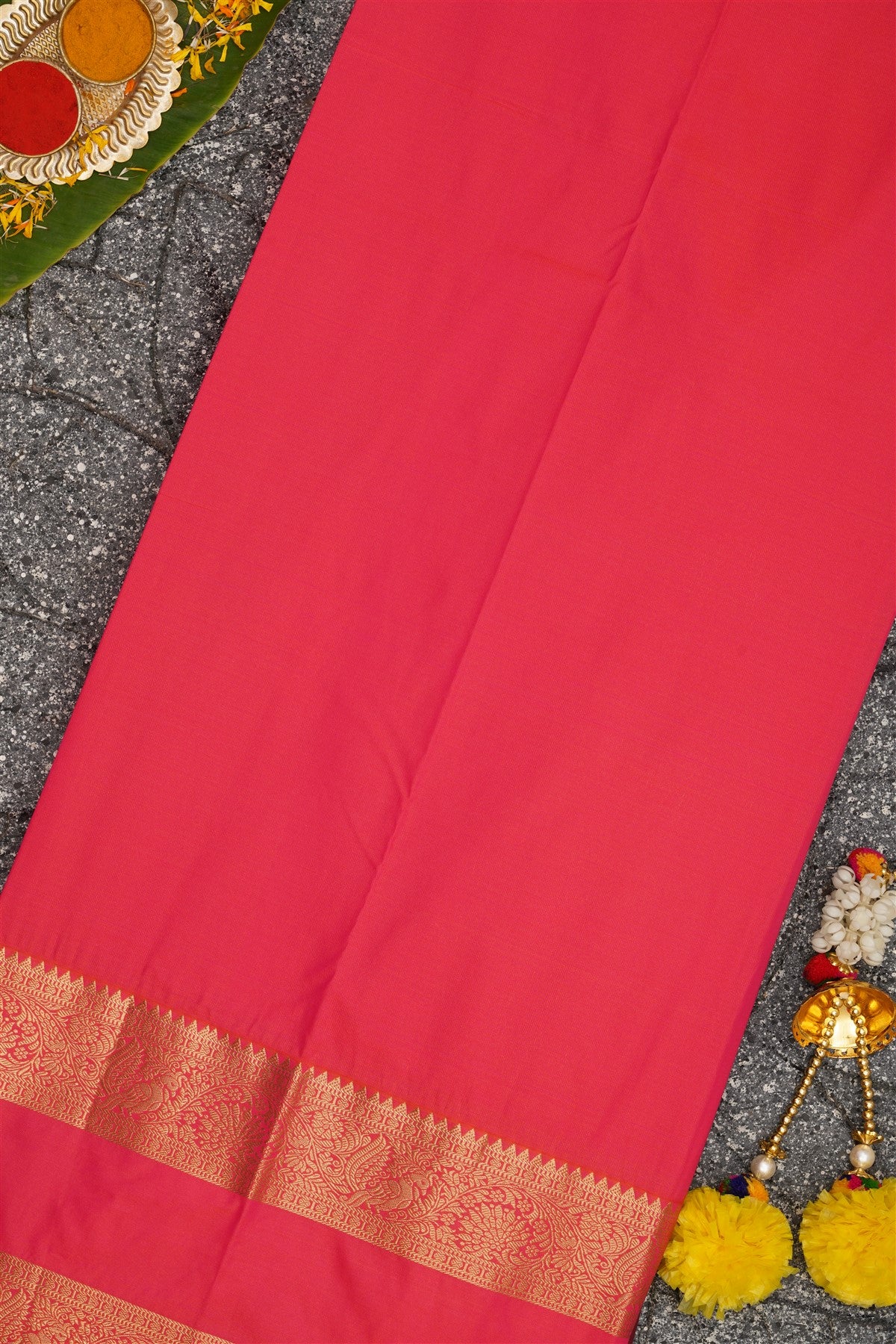 Semi Kanchipuram Silk Magenta Saree