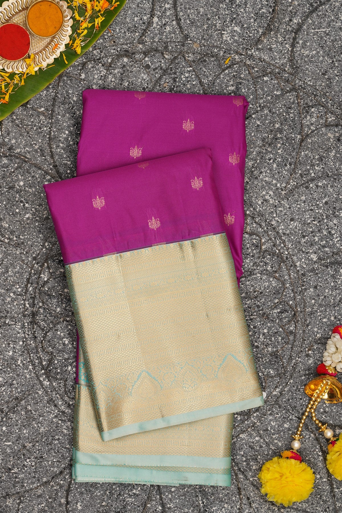Semi Kanchipuram Silk Purple Saree