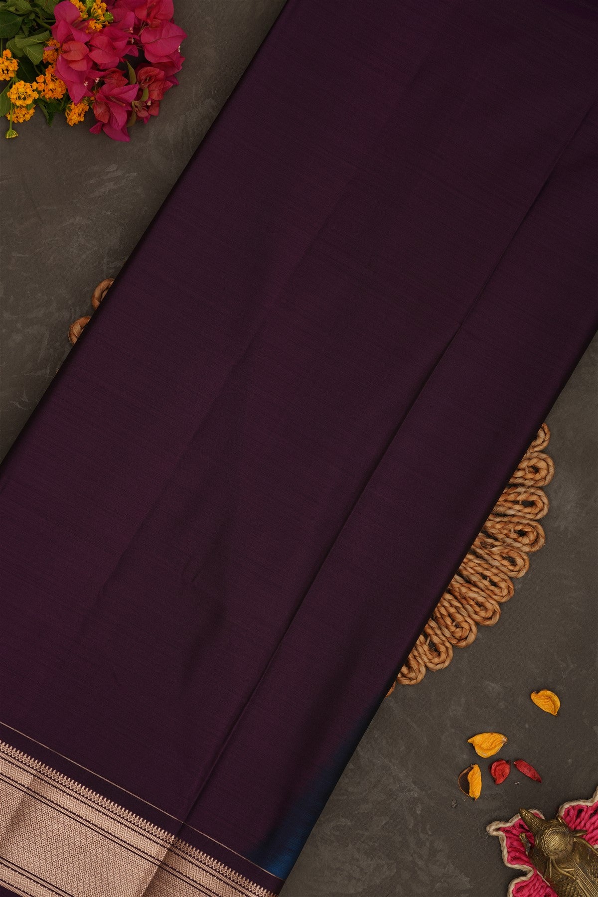 Semi Pattu Silk Blend Blue Saree